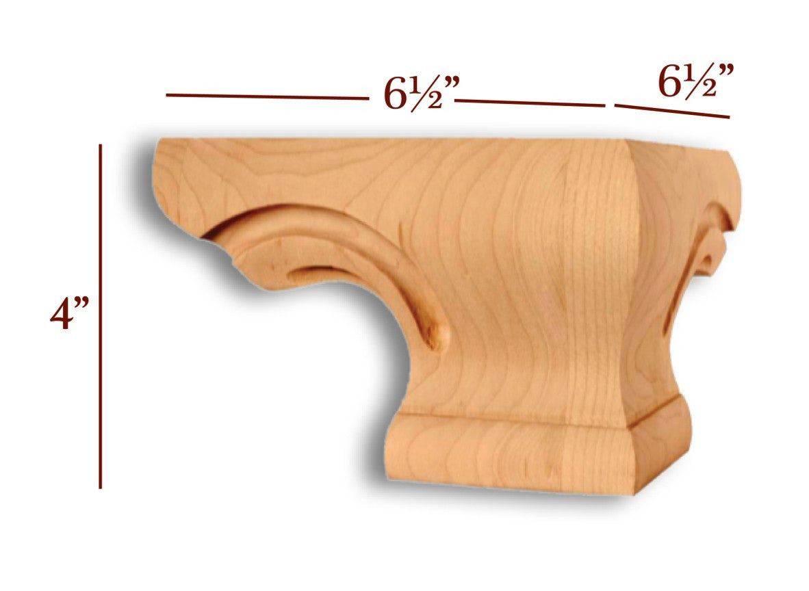 Handcrafted Wooden Pedestal Foot - Elegant Furniture Leg for Tables, Chairs & Cabinets - Perfect for Home Decor & DIY Projects