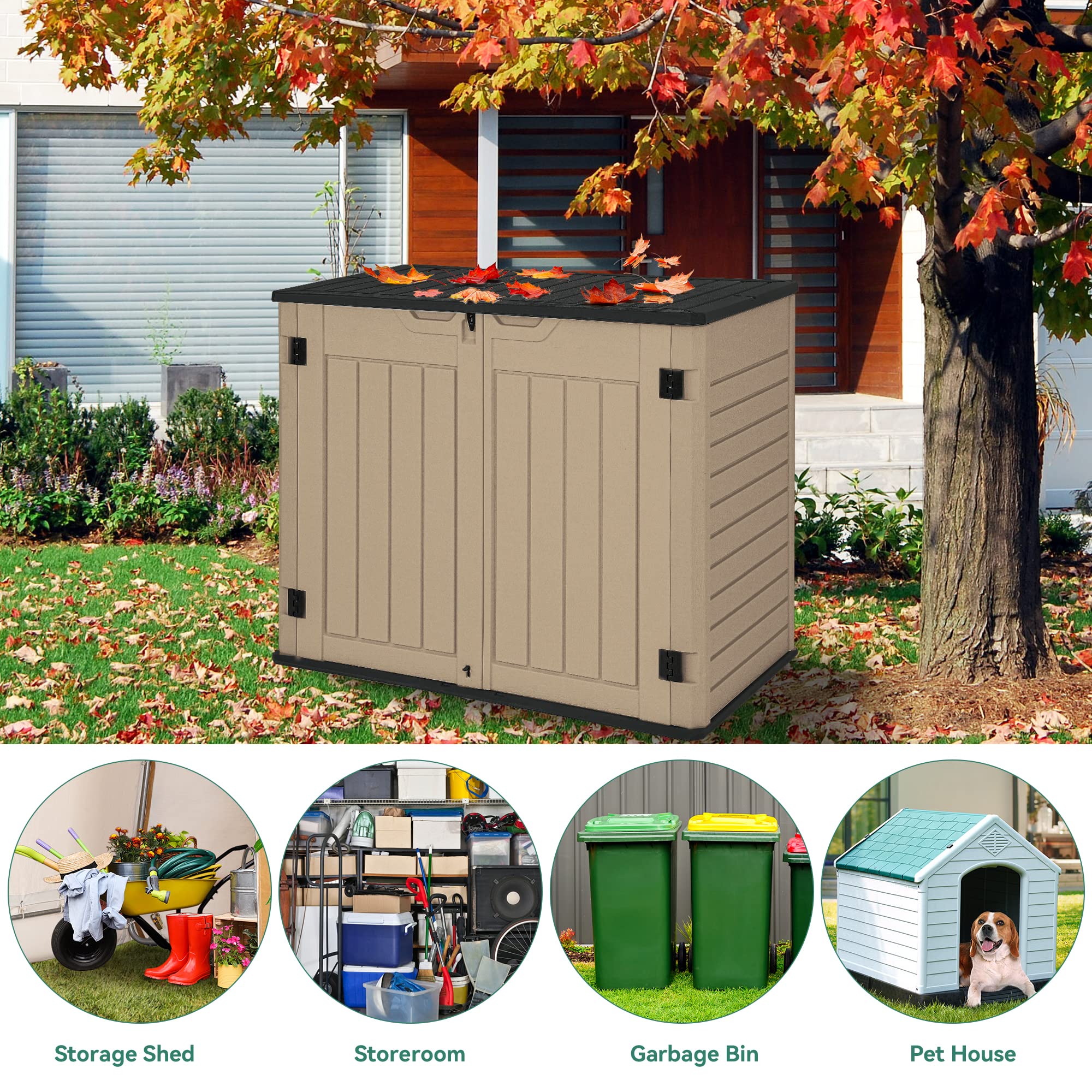 YITAHOME Outdoor Resin Storage Shed, 39