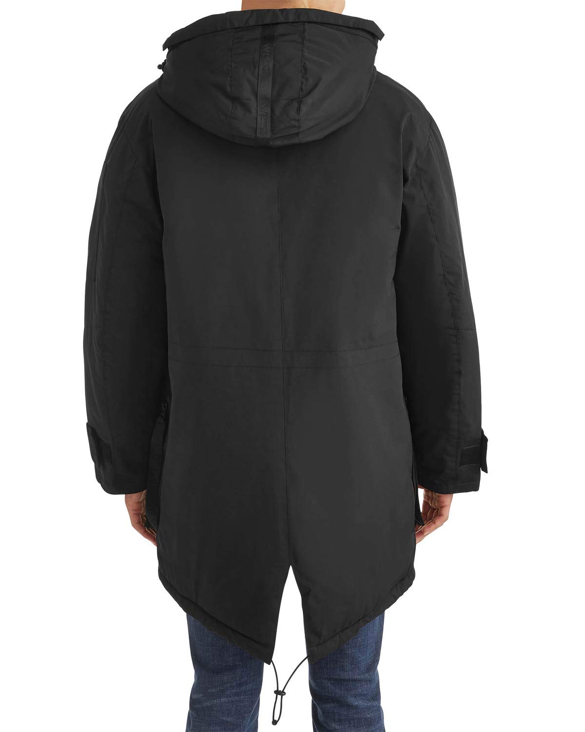 WeSC Men's All-Weather Padded Parka Jacket - Large (Size 5) Black - Waterproof Winter Coat for Outdoor Activities & Urban Commuting
