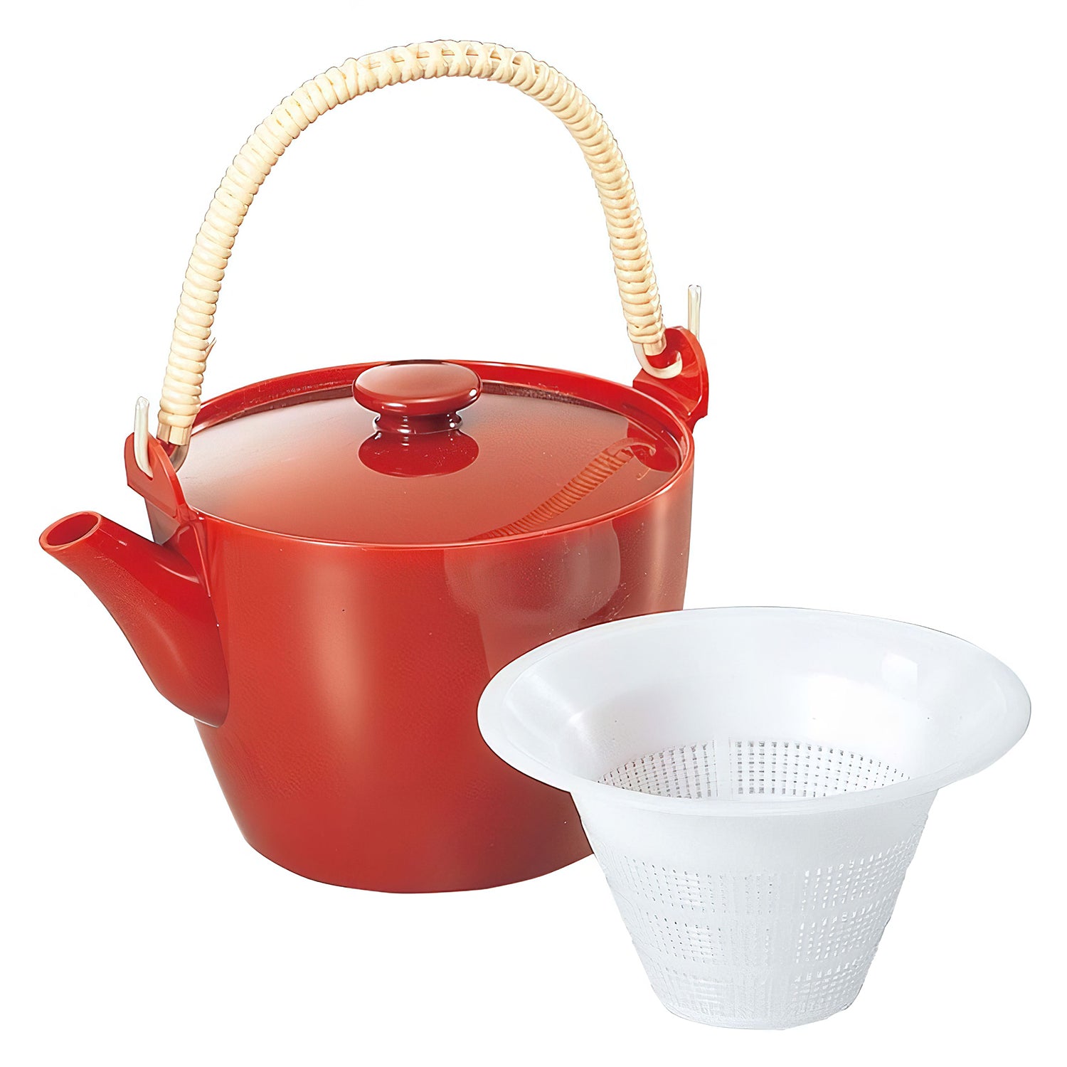 Entec Plastic Dobin Teapot with Built-in Tea Strainer - BPA Free Japanese Style Tea Pot for Loose Leaf Tea - Perfect for Home, Office & Tea Ceremonies