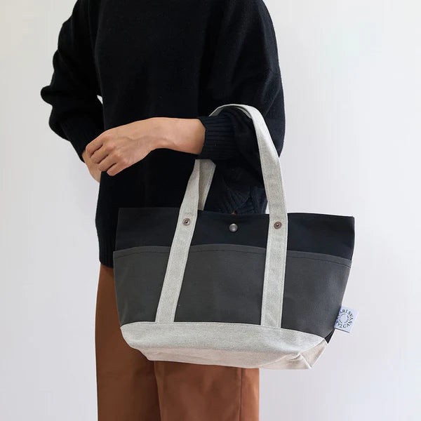 Kurashiki Hampu Canvas Tote Bag - Premium Japanese Canvas Tote Bag in Black | Durable & Stylish for Work, Travel & Shopping