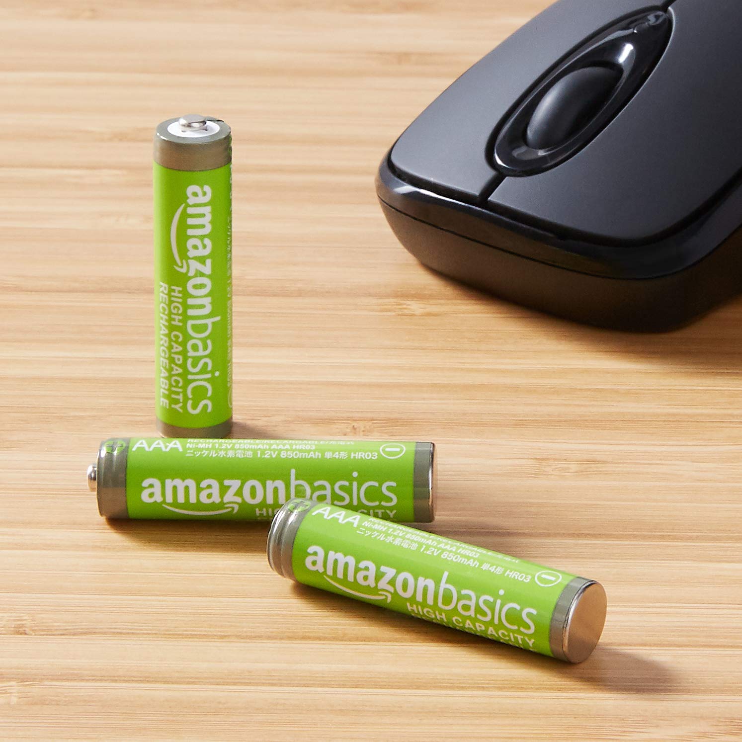 AmazonBasics AAA High-Capacity Rechargeable Batteries (8-Pack) with Ni-MH AA/AAA USB Charger - Pre-Charged, Long-Lasting Power for Cameras, Toys, Remote Controls & Electronic Devices