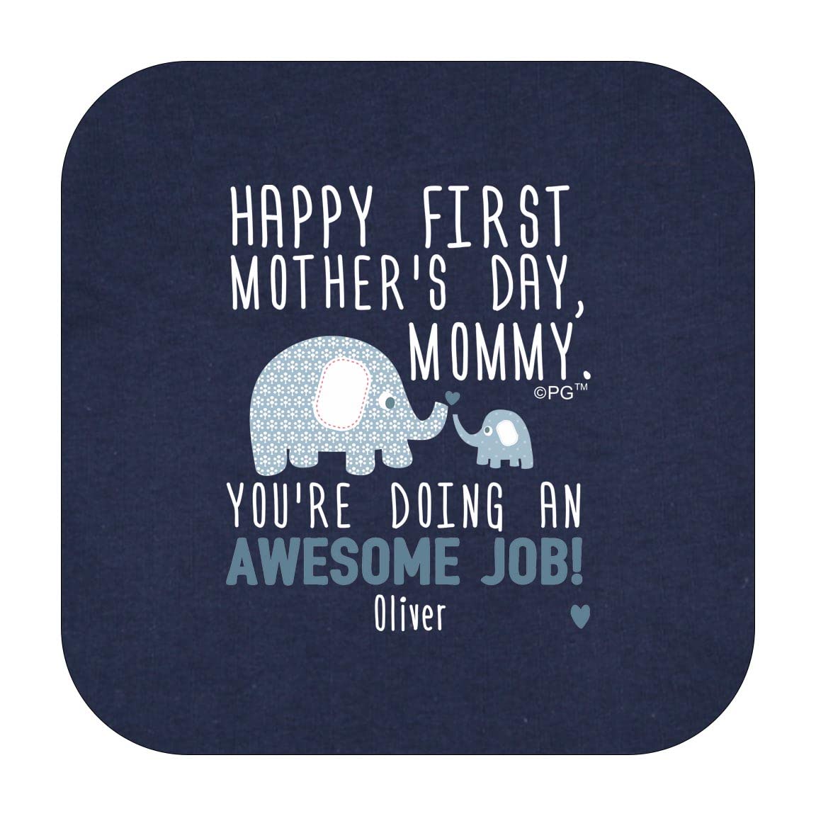 Personalized Baby Bodysuit - Cute Blue Elephant Design for First Mother's Day Gift | Newborn Outfit, Baby Shower Present, Photo Prop