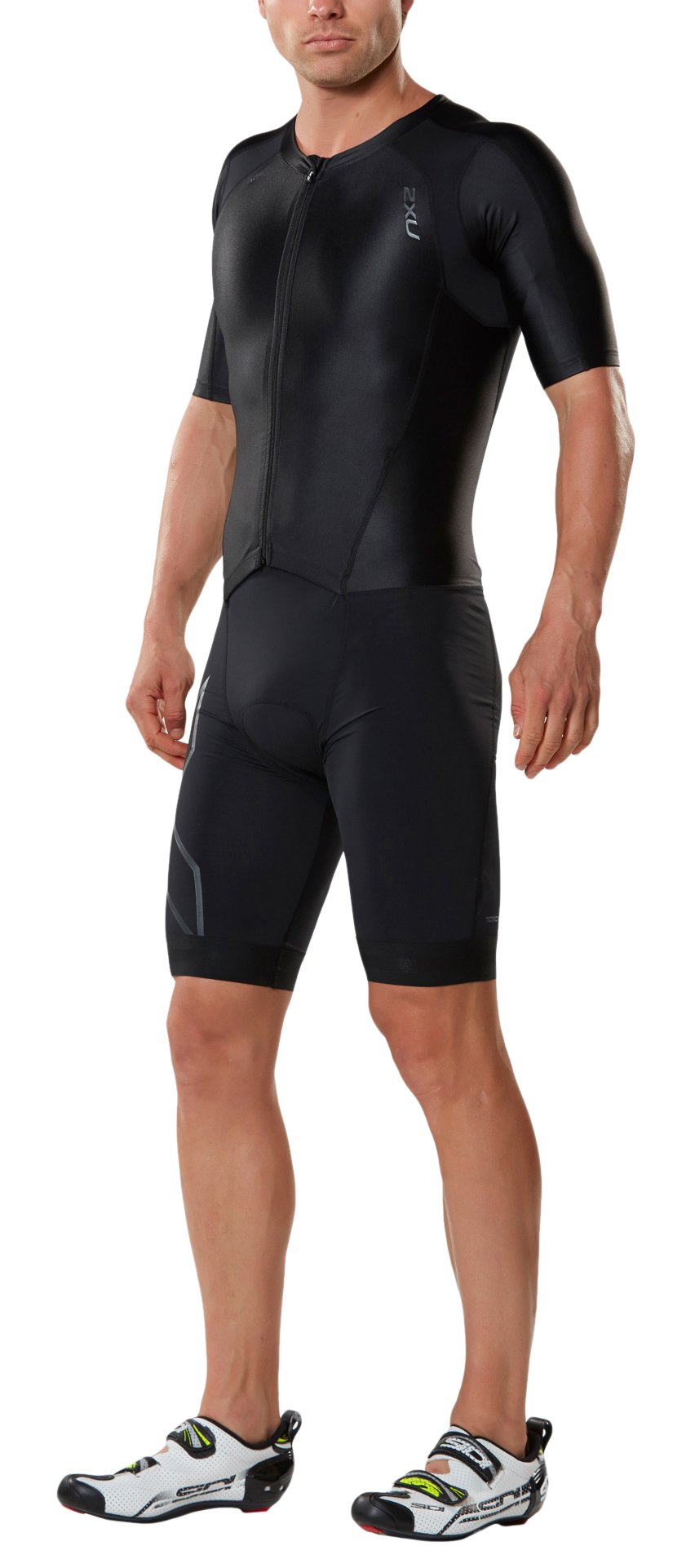 2XU Men's Compression Zip Sleeved Trisuit - Triathlon Wetsuit for Swimming, Cycling & Running - High Performance Tri Suit for Athletes