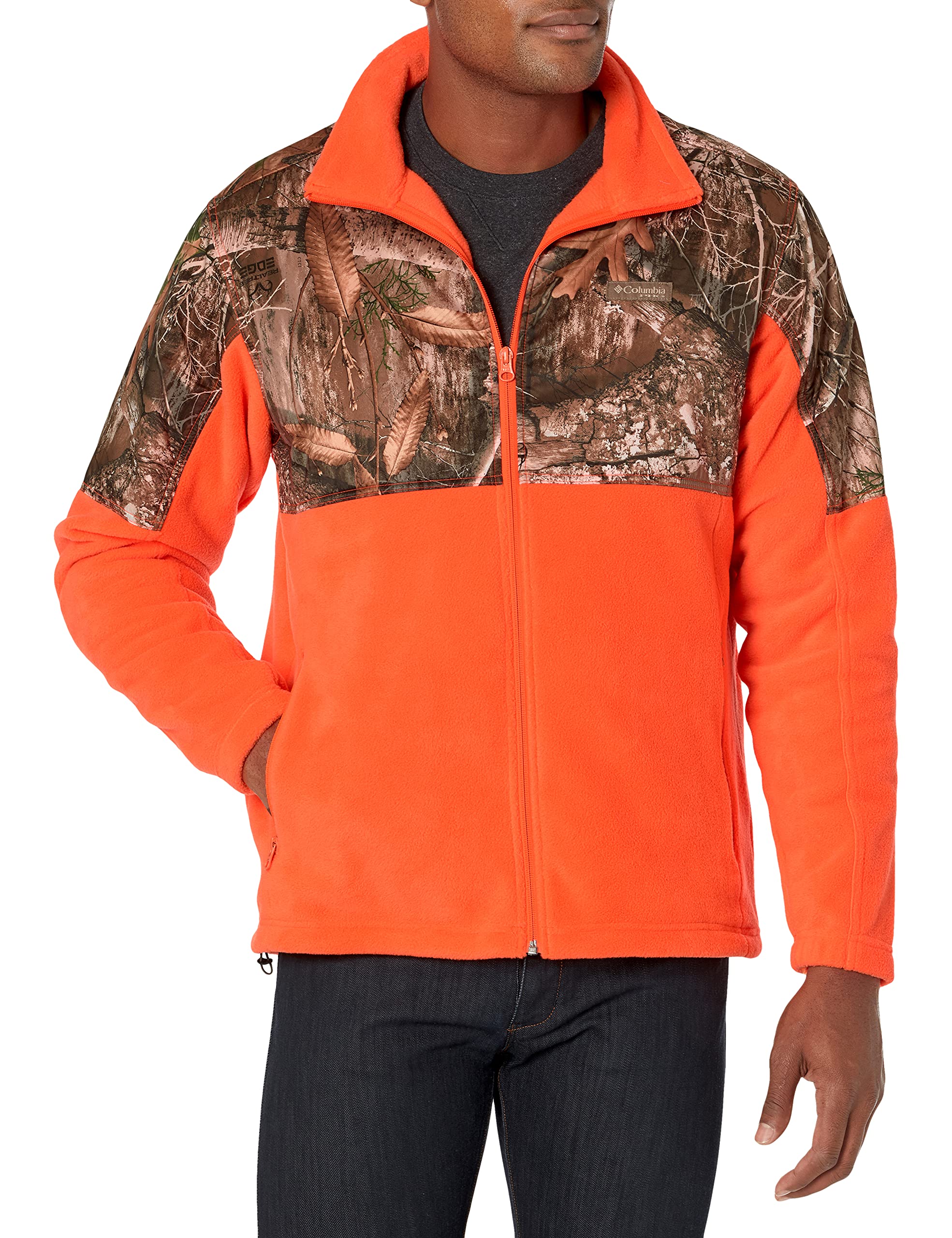 Columbia Men's PHG Fleece Overlay Jacket - Lightweight Water-Resistant Hiking Jacket for Outdoor Adventures, Camping & Travel