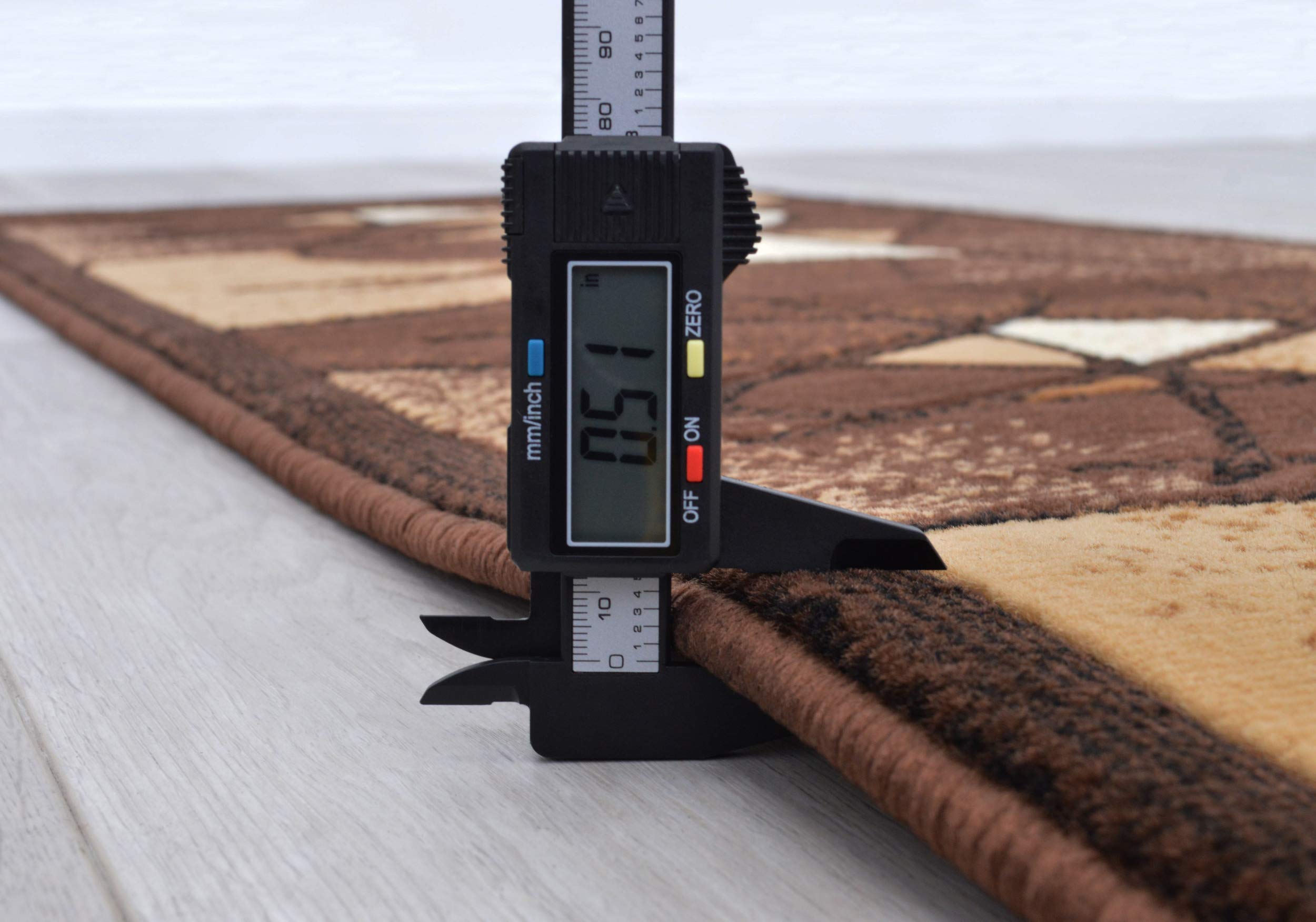 Allstar 8x10 Chocolate and Mocha Modern Machine Carved Area Rug - Espresso & Ivory Abstract Design Runner (7'9