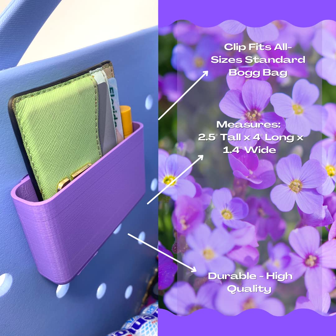 FRESHe BAGLETS - Waterproof Wallet Holder Organizer Charm for Bogg Bags | Secure & Stylish Accessory | Fits Inside Tote | Multiple Colors (Purple) | Perfect for Beach, Pool & Travel Essentials