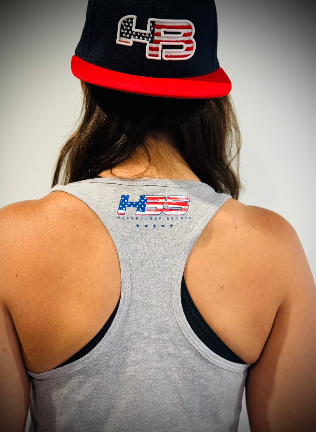 Headbanger Sports Exclusive Women's 60/40 Racerback Tank Tops - Patriotic USA Flag Design - Comfortable Workout & Gym Apparel for Running, Yoga & Fitness