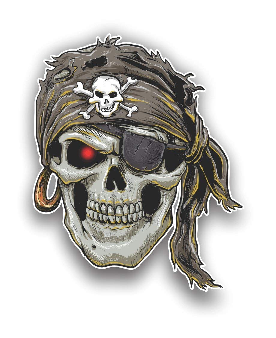 Pirate Skull Car Decals - Waterproof Vinyl Stickers (5