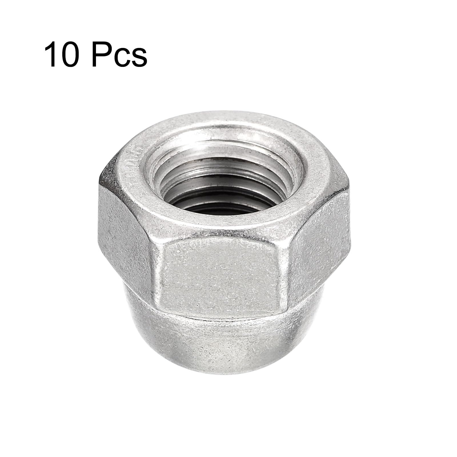 uxcell 5/8-11 Acorn Cap Nuts, 10pcs - 304 Stainless Steel Hex Dome Head Nuts for Fasteners & Hardware (Silver) | Ideal for Furniture Assembly, Automotive Repair, and DIY Projects
