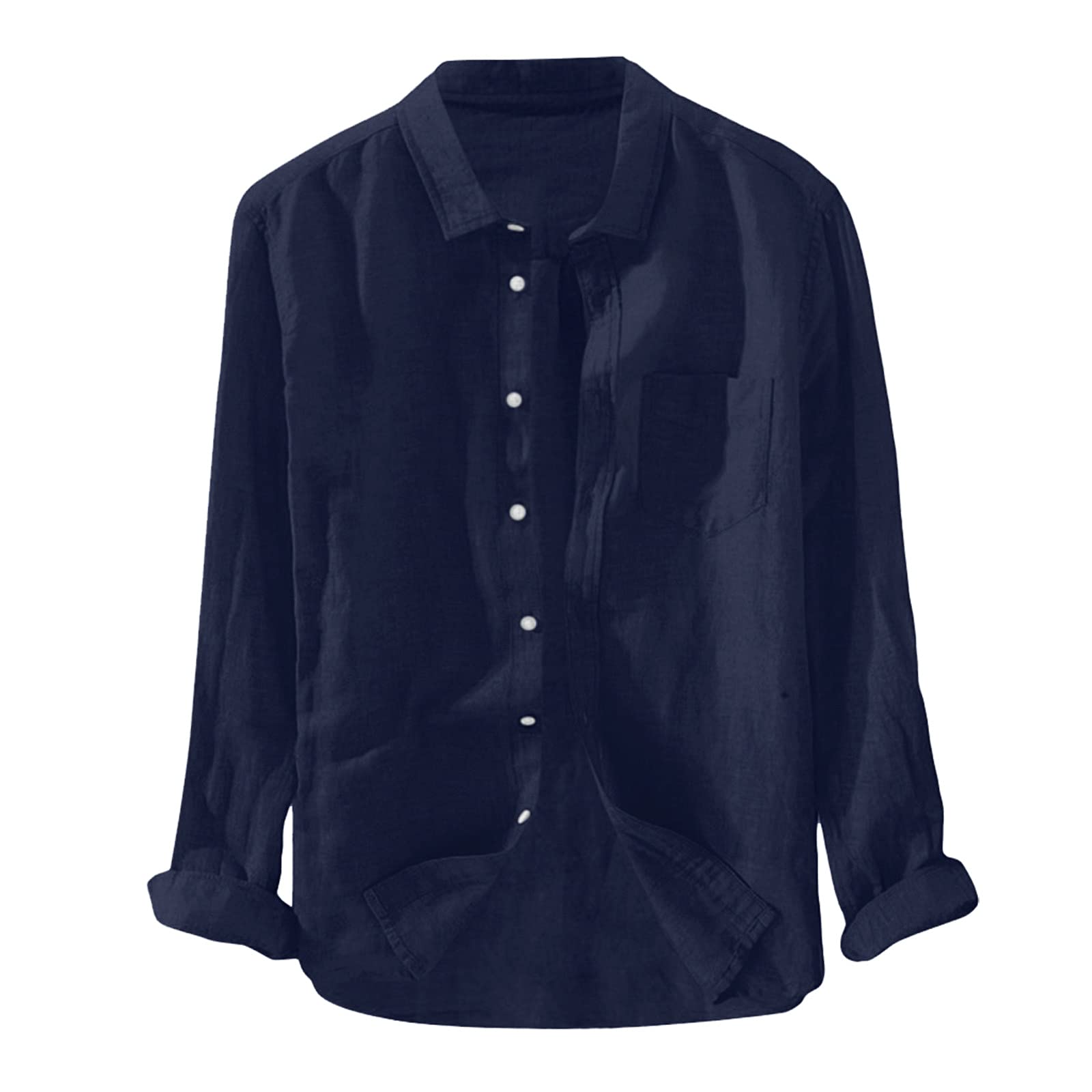 Men's Long Sleeve Button-Down Collar Shirt - Solid Casual Dress Shirt for Daily Wear | Office, Business, Date Night & Formal Occasions