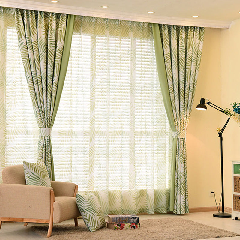 Valerie Color Blocking Rustic Botanical Blackout Custom Curtains - Thermal Insulated Window Drapes for Living Room, Bedroom & Nursery