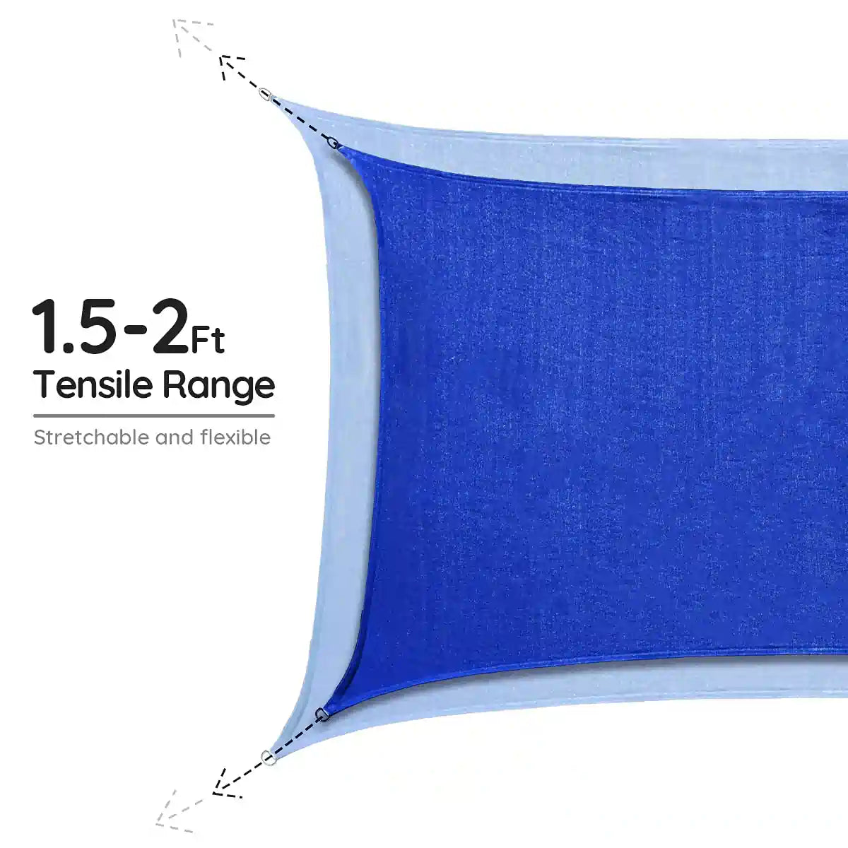 24' x 24' Square Shade Sail - UV Protection Outdoor Canopy for Patio, Garden, and Pool Areas - Perfect for Sun Shade and Relaxation