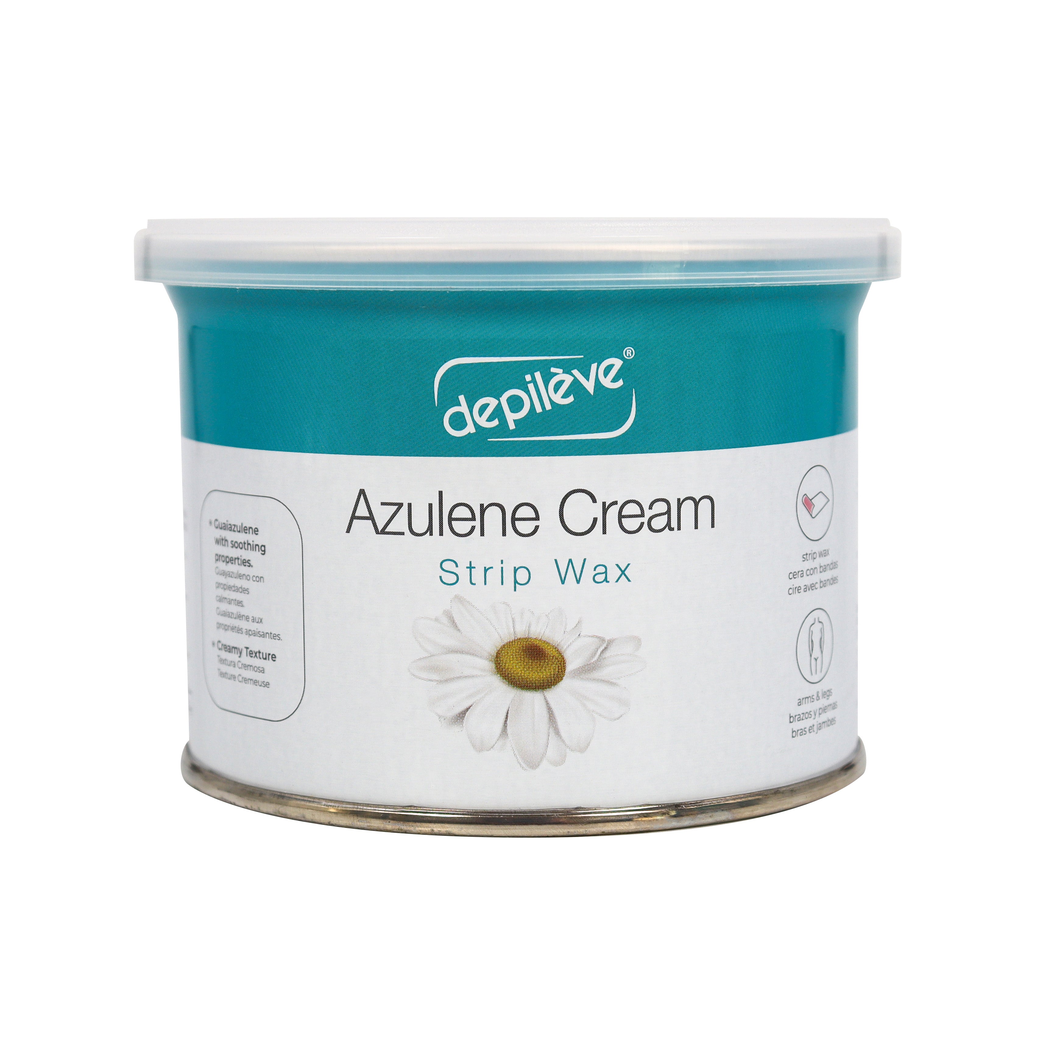 Depileve Soft Wax with Azulene Cream Rosin - 14 oz for Smooth Hair Removal at Home & Salon Use