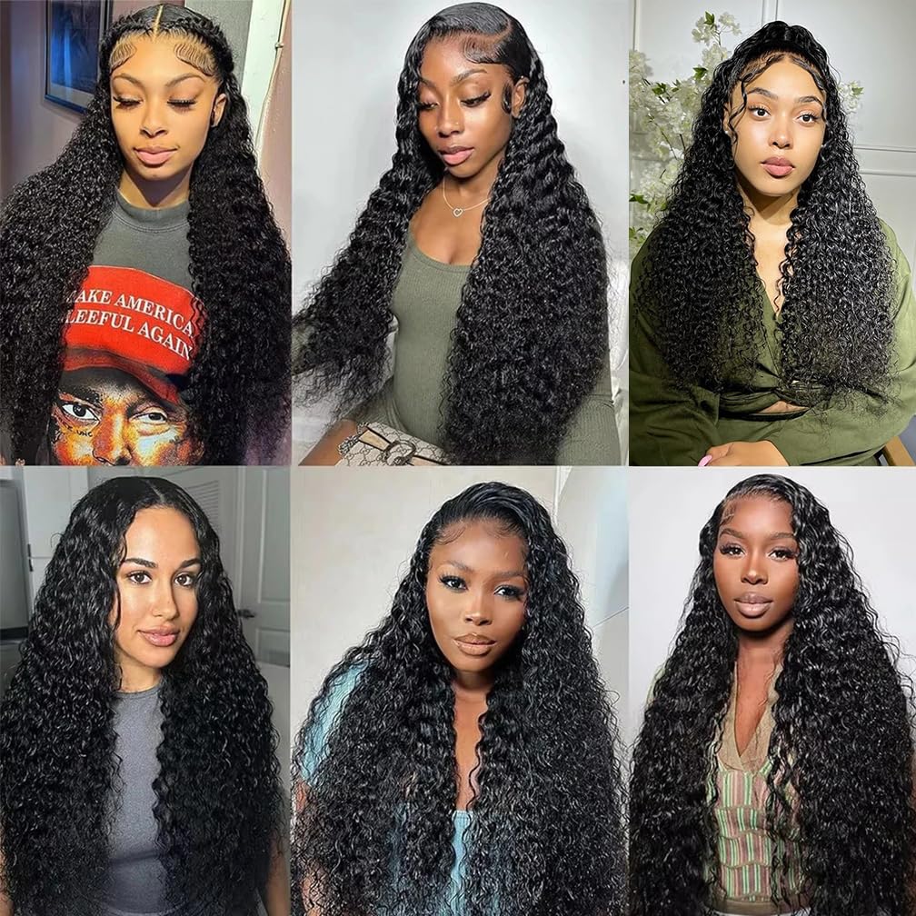 10A Brazilian Human Hair Water Wave Bundles (18/20/22 Inch) - Wet & Wavy Hair Extensions for Black Women - Natural Black Color - Perfect for Daily Wear, Parties & Special Occasions