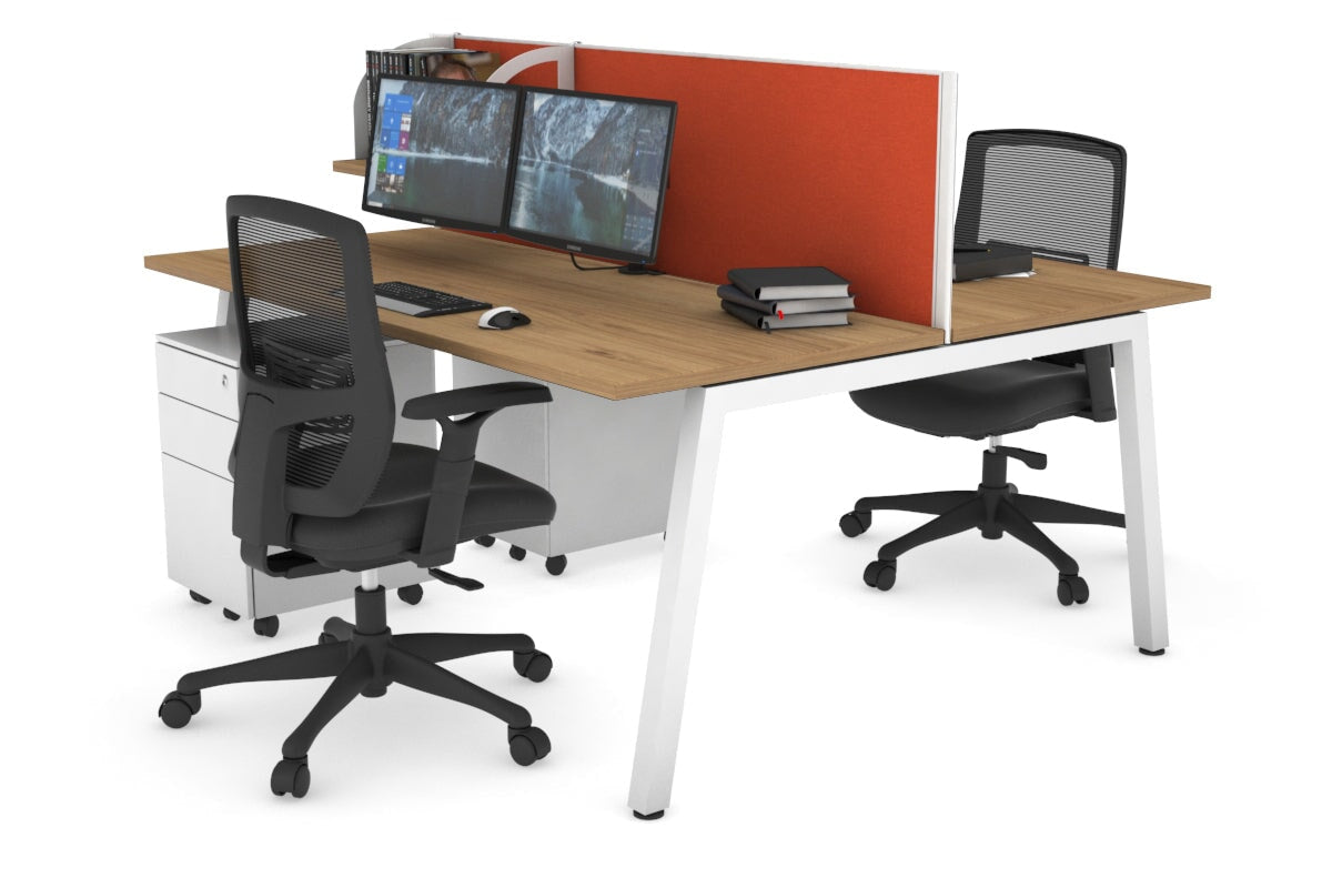 Quadro 2 Person Office Workstation Desk [1400L x 700W] - Perfect for Shared Workspaces & Collaborative Office Environments
