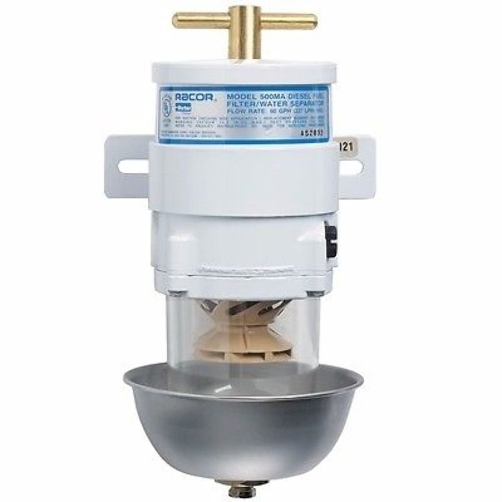 Racor 500MA10 60 GPH 10 Micron Turbine Diesel Fuel Filter for Marine, RV, and Heavy Equipment - High Efficiency Fuel Filtration System
