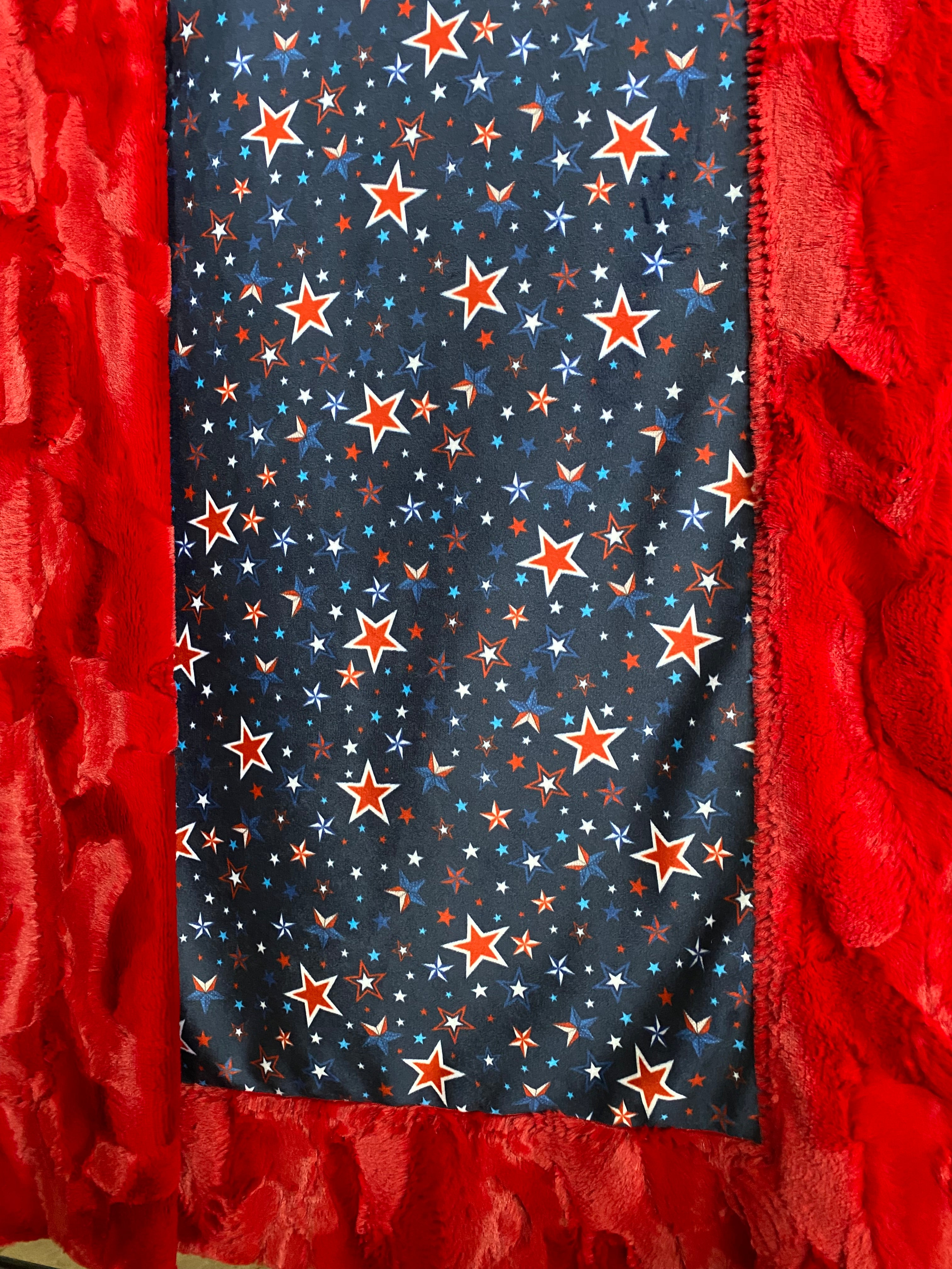 Scarlet Red Minky Blanket Throw 52x62 - Ultra Soft & Cozy for Fourth of July Celebrations, Outdoor Picnics, and Home Decor