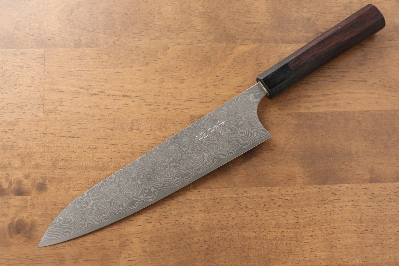 Premium Masakage Kumo VG10 Damascus Gyuto Chef Knife 210mm - Japanese Shitan Wood Handle - Professional Kitchen Knife for Slicing, Dicing & Meat Cutting