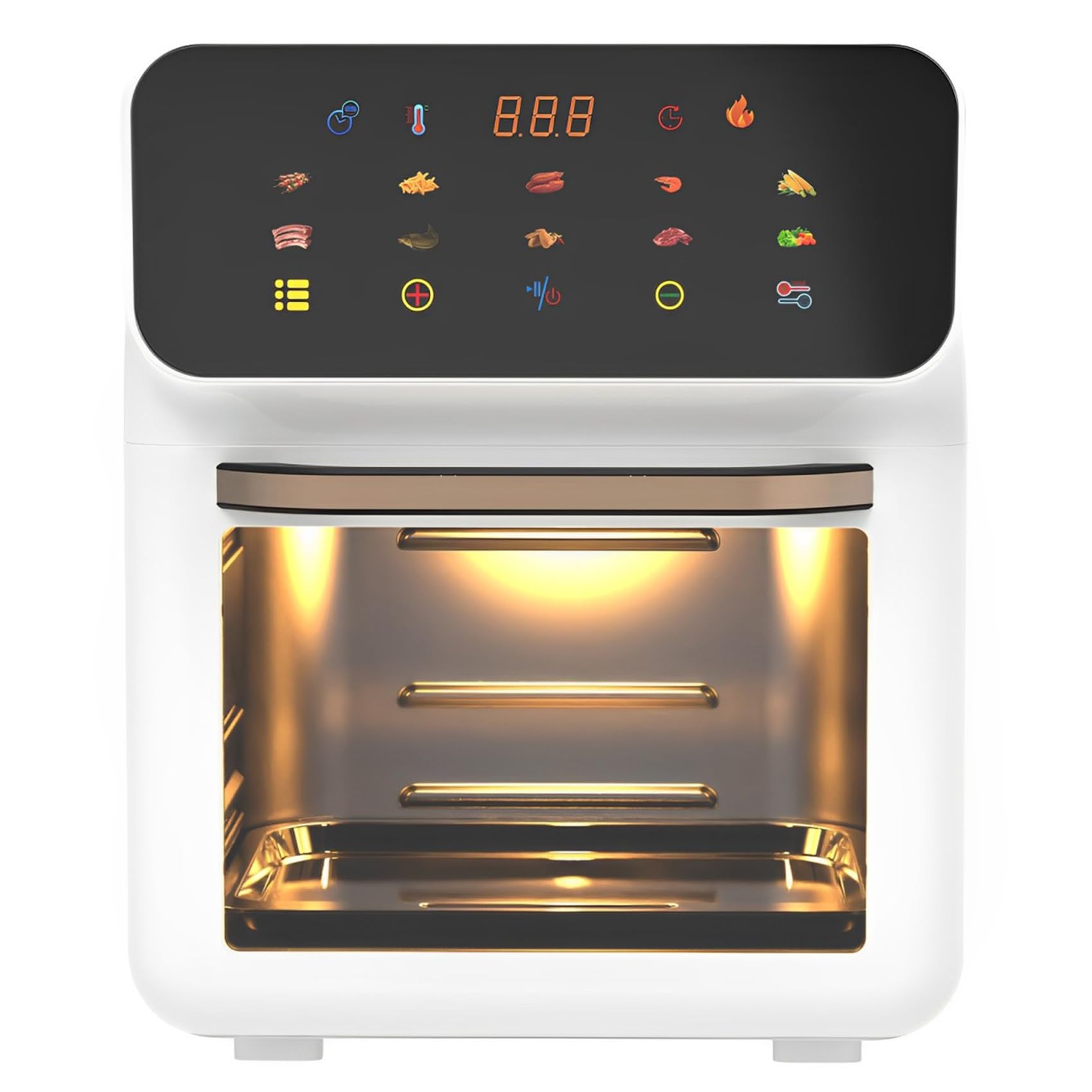 Upgraded TJean Smart Steam Oven - 15L Large Capacity Convection Air Fryer Oven with Visual Window, 25 Preset Menus for Baking, Drying & Fermenting | Self-Cleaning Steam Function | Perfect for Home Cooking, Meal Prep & Healthy Eating (White)