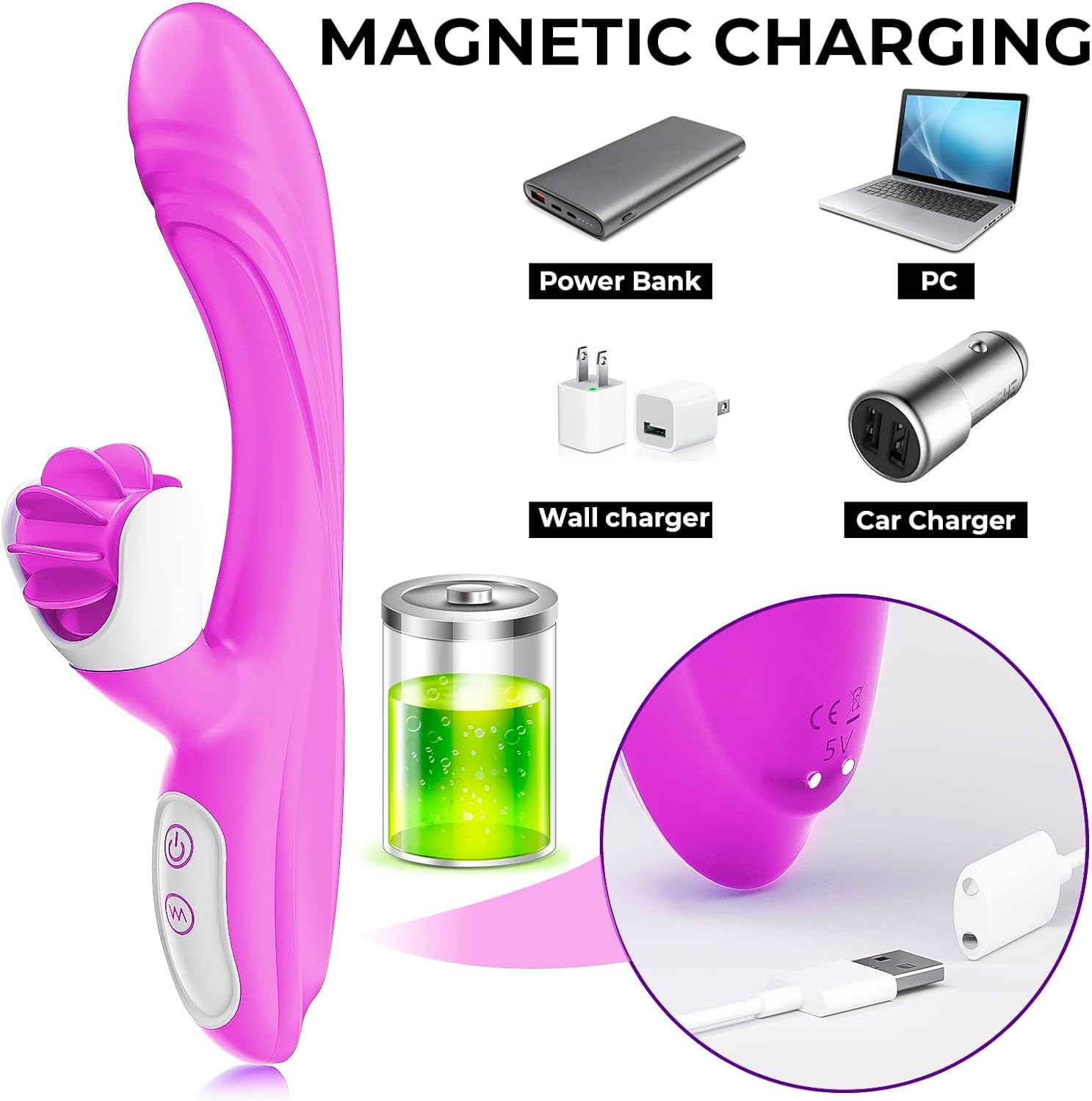 2-in-1 Rabbit Vibrator for Women - 9 Rotation & 9 Vibration Modes, G-Spot & Clitoral Stimulator, Body-Safe Silicone, Waterproof Adult Toy for Solo Play & Couples (Medium Size) - Perfect for Romantic Nights & Self-Care Moments