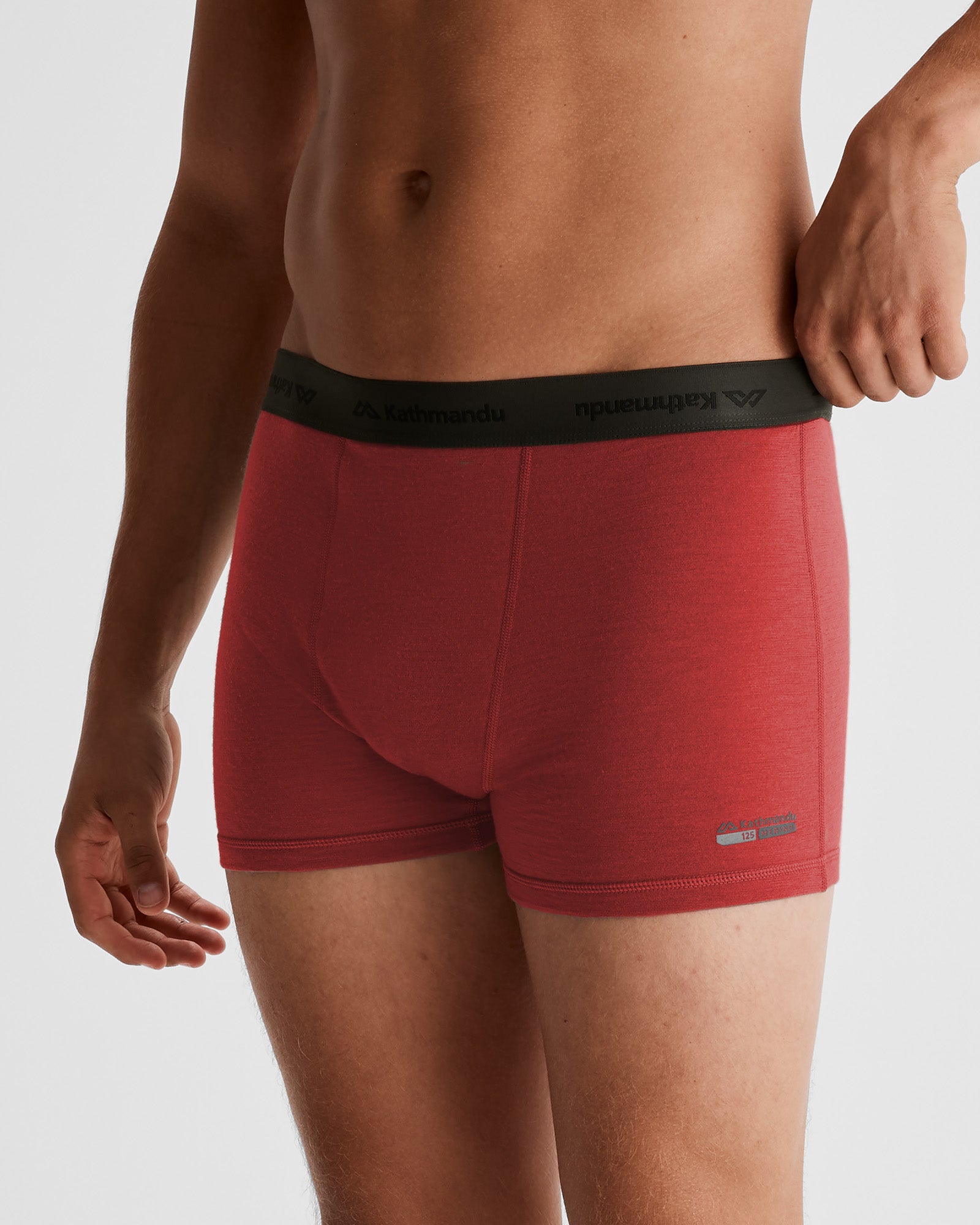 Men's K Merino 125 4.5 Inch Boxer Briefs - Ultra Soft Merino Wool Underwear for Men, Breathable & Odor Resistant, Comfortable Daily Wear & Travel Underwear (Redwood)
