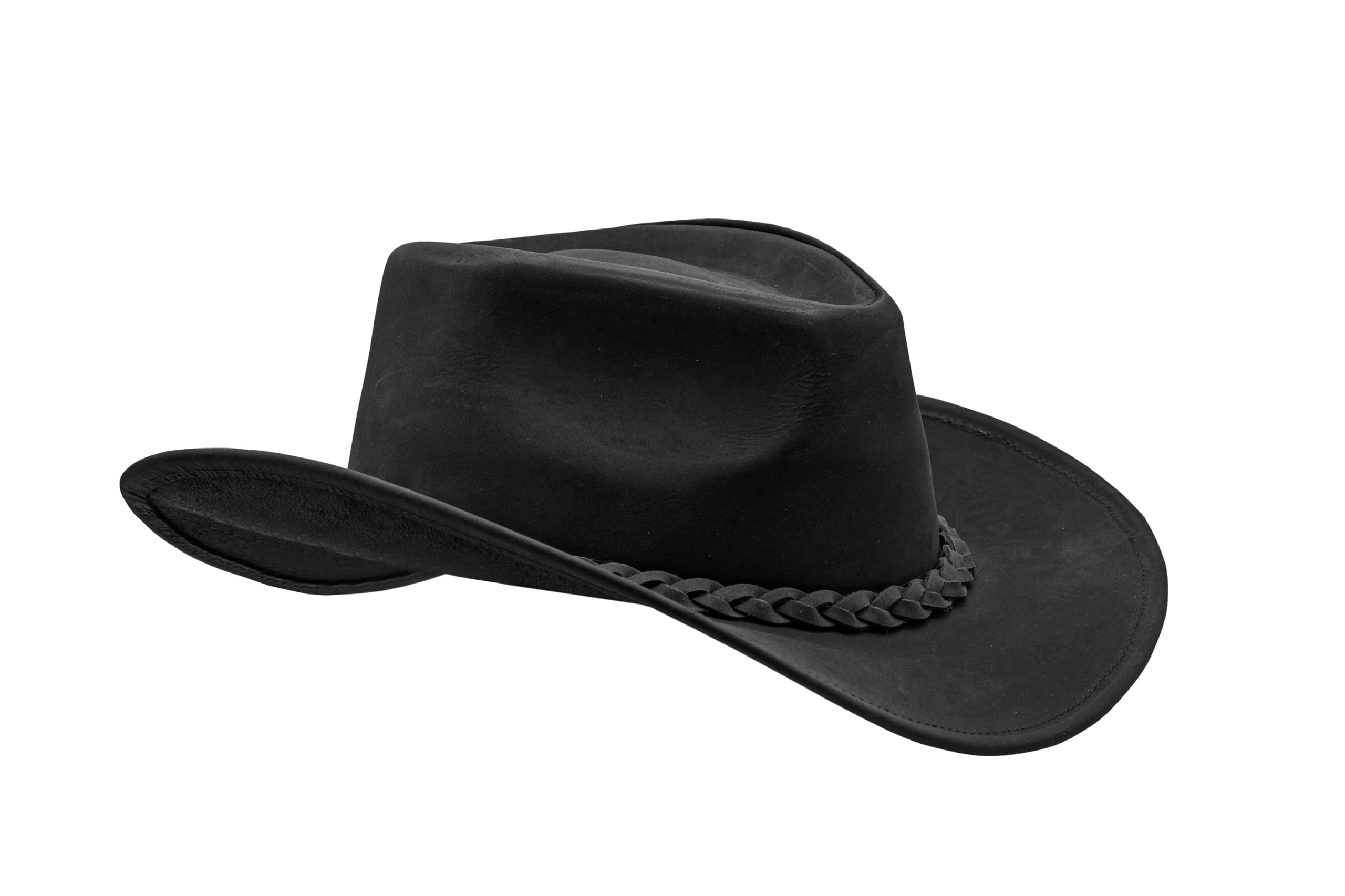 Premium Block Grain Leather Cowboy Hat for Men & Women - Adjustable Western Style Hat with Durable Construction | Perfect for Rodeo, Country Music Festivals & Outdoor Adventures