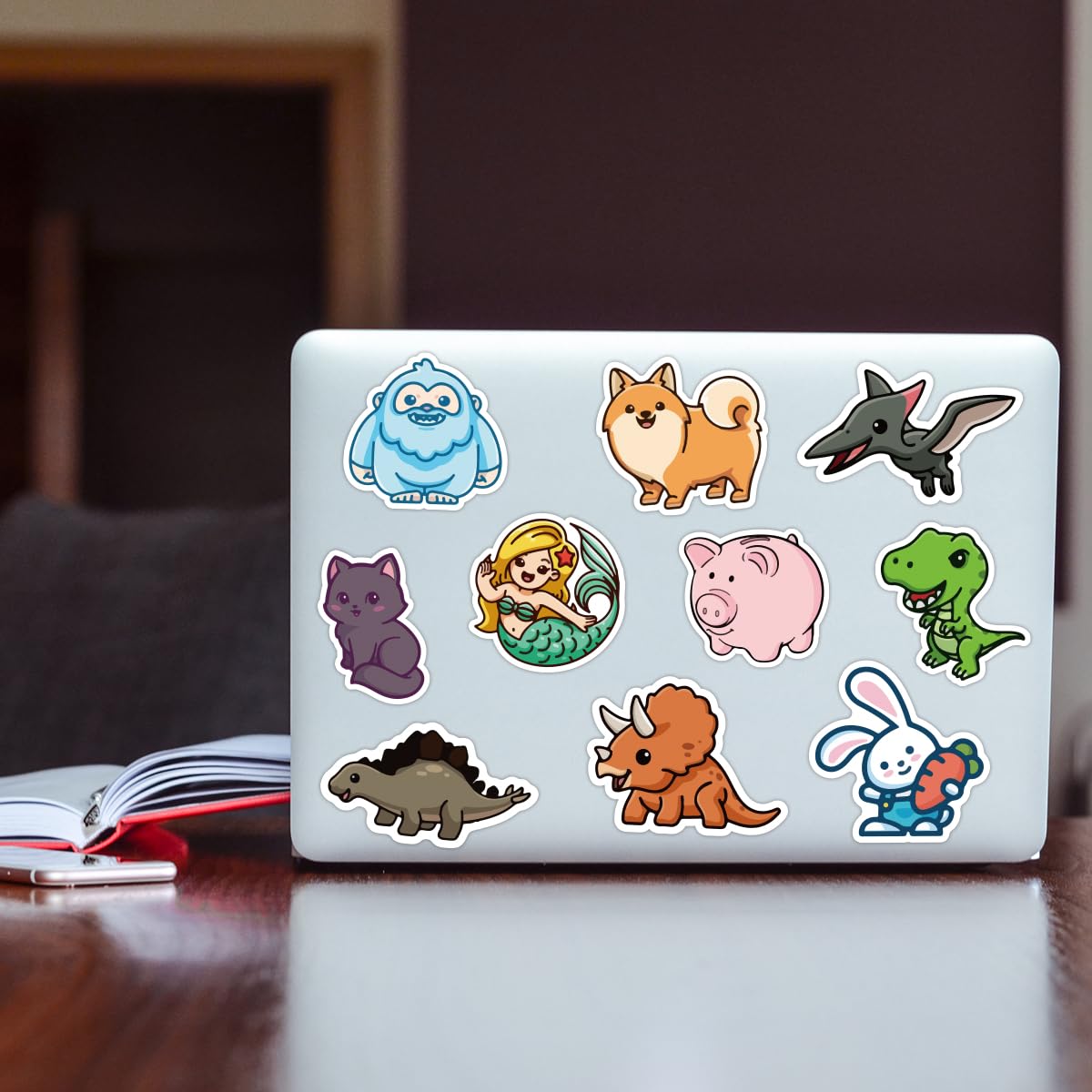 100Pcs Cute Animal Stickers - Waterproof Vinyl Decals for Laptop, Phone, Water Bottle, Skateboard, Bumper - Fun Kids & Teens Room Decor, DIY Crafts, School Supplies - Durable Adhesive for Indoor & Outdoor Use