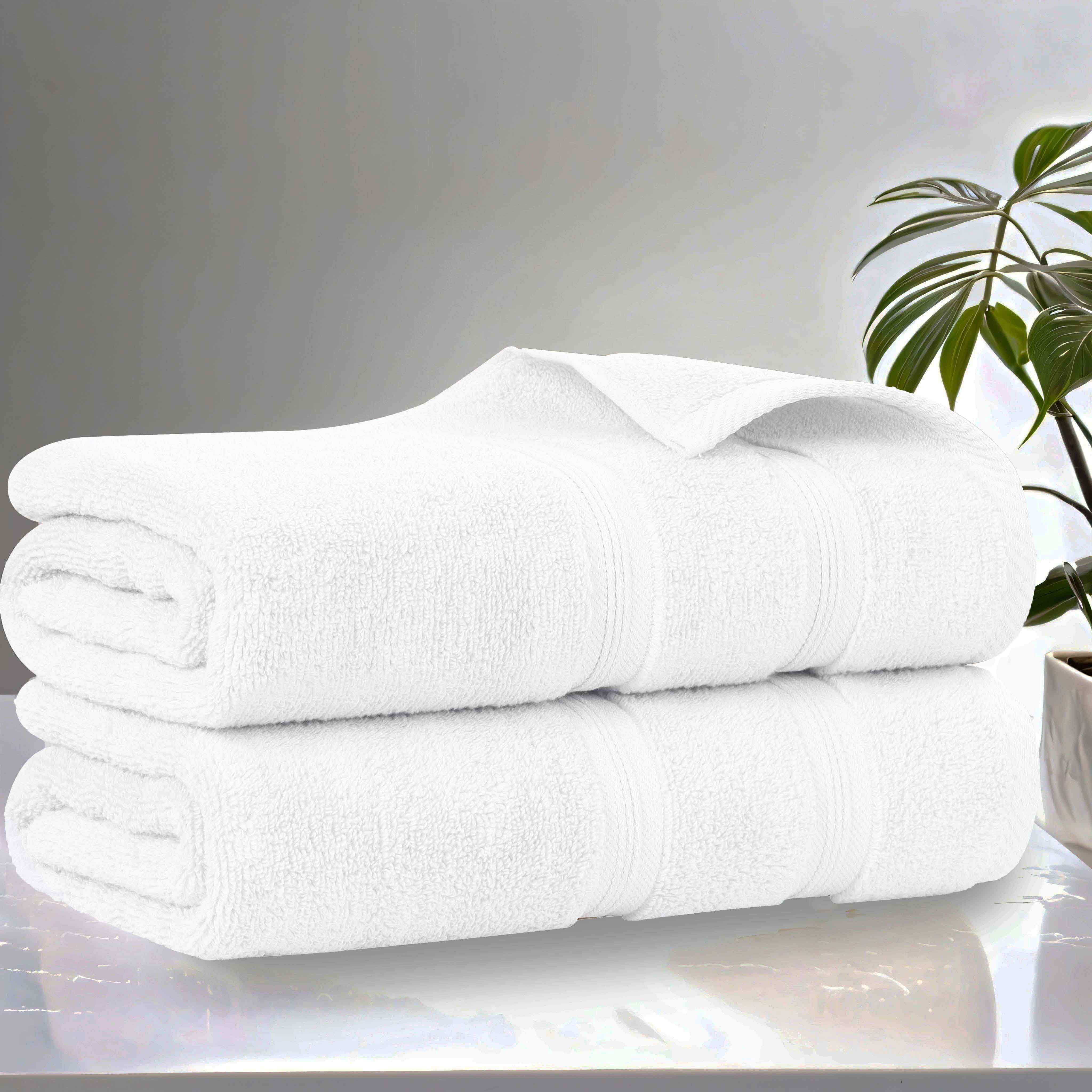 Premium Smart Dry Zero Twist Cotton Bath Towels Set of 2 - Ultra Soft, Absorbent Medium Weight Bath Sheets for Spa, Gym & Luxury Home Use