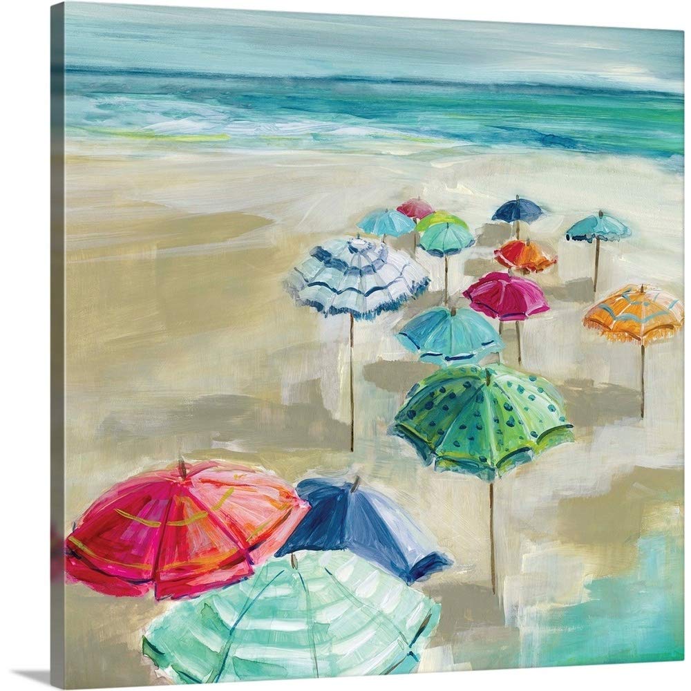 CANVAS ON DEMAND Umbrella Beach Canvas Wall Art Print by Carol Robinson - 24