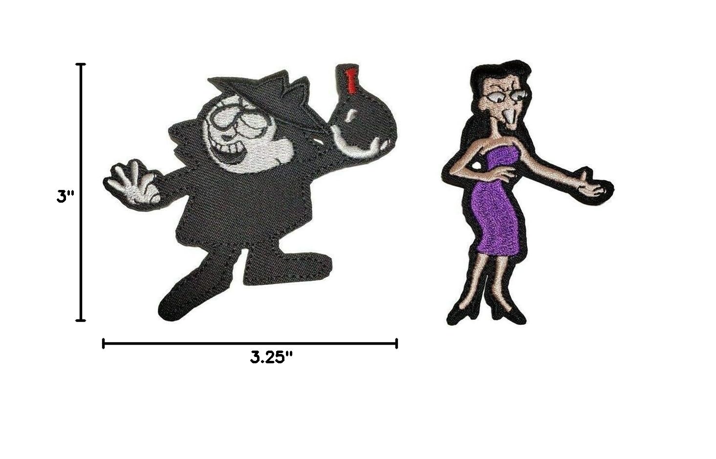 Rocky & Bullwinkle Boris & Natasha Embroidered Iron-On Patches (Set of 2) - Perfect for Jackets, Backpacks & DIY Crafts