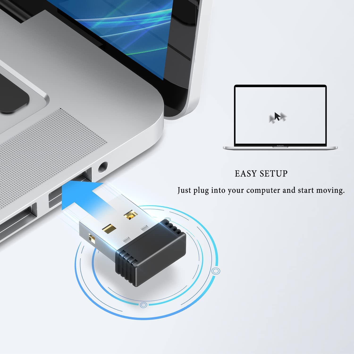 2 Pcs Undetectable USB Mouse Jiggler for Computer & Laptop - Simulate Mouse Movement to Keep PC Awake, Prevent Sleep Mode - Ideal for Remote Work & Presentations