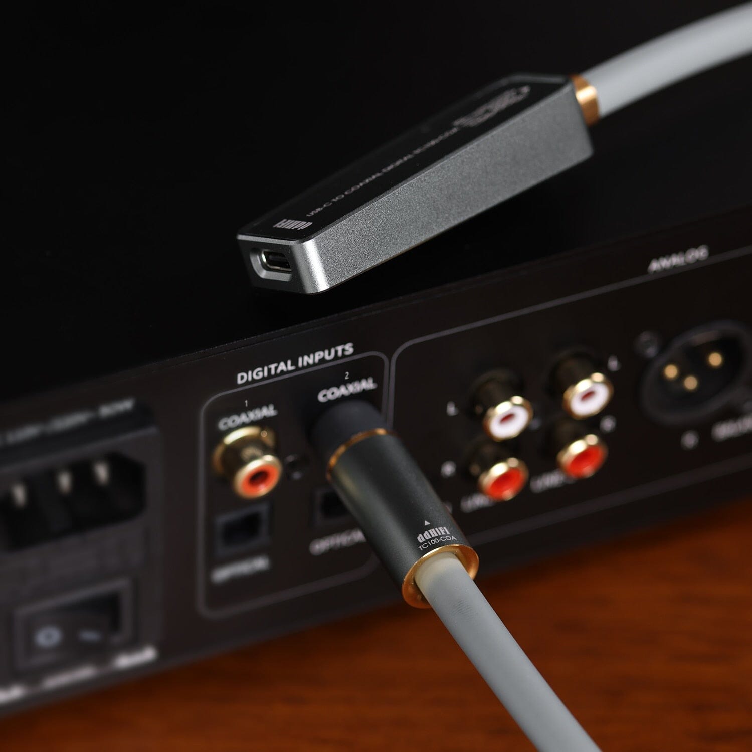 DD ddHiFi TC100 COA USB-C Female to Digital RCA Coaxial Audio Converter Cable - High-Quality Digital Audio Conversion for Home Theater & Hi-Fi Systems