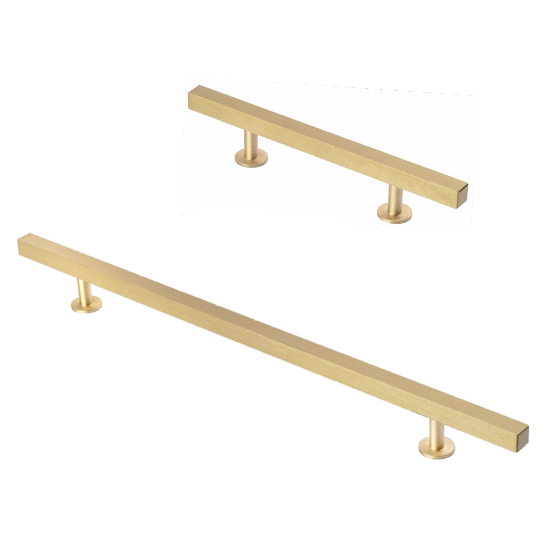 Brushed Brass Square Cabinet Knobs and Handles - Modern Drawer Pulls for Kitchen, Bathroom & Furniture - Lew's Hardware Collection