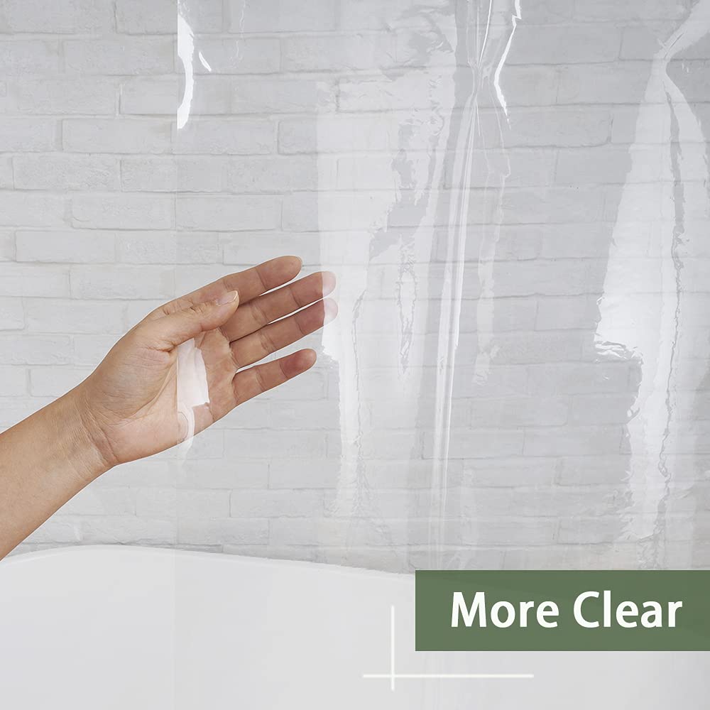UFRIDAY 9G Clear Shower Curtain Liner - 70x72 Inch Heavy Duty with 5 Bottom Magnets, Thick Transparent Bathroom Liner for Shower Stall & Bathtub - Perfect for Modern Bathrooms & Spa-Like Showers