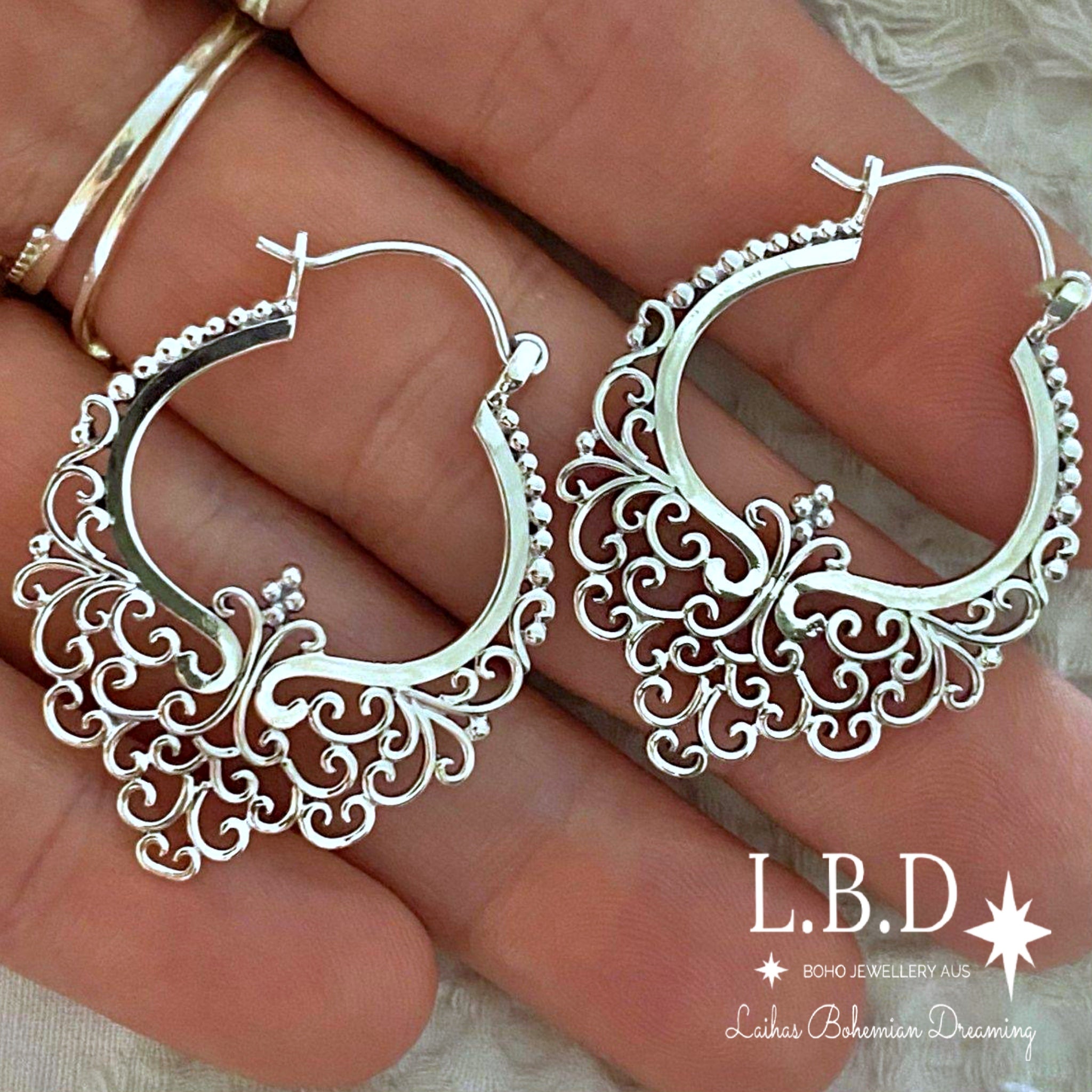 Laihas Prestige Big Bohemian Hoop Earrings for Women - Stylish Chunky Gold Boho Dangle Earrings for Party, Wedding & Everyday Wear