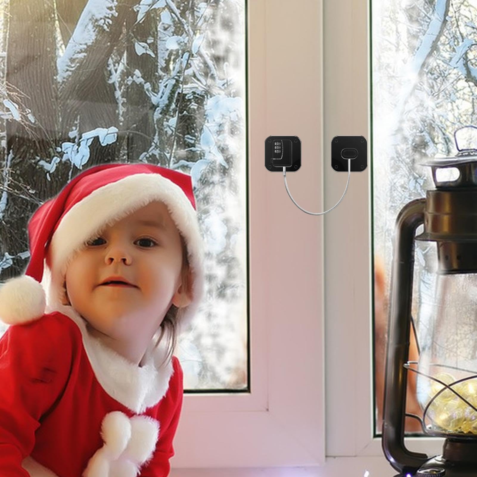 Shakven Child Proof Fridge Lock - Self Adhesive No Drill Baby Safety Locks for Refrigerator, Window Cabinets & More | Secure Password Protection for Homes with Toddlers (Perfect for Kitchen Safety & Childproofing)