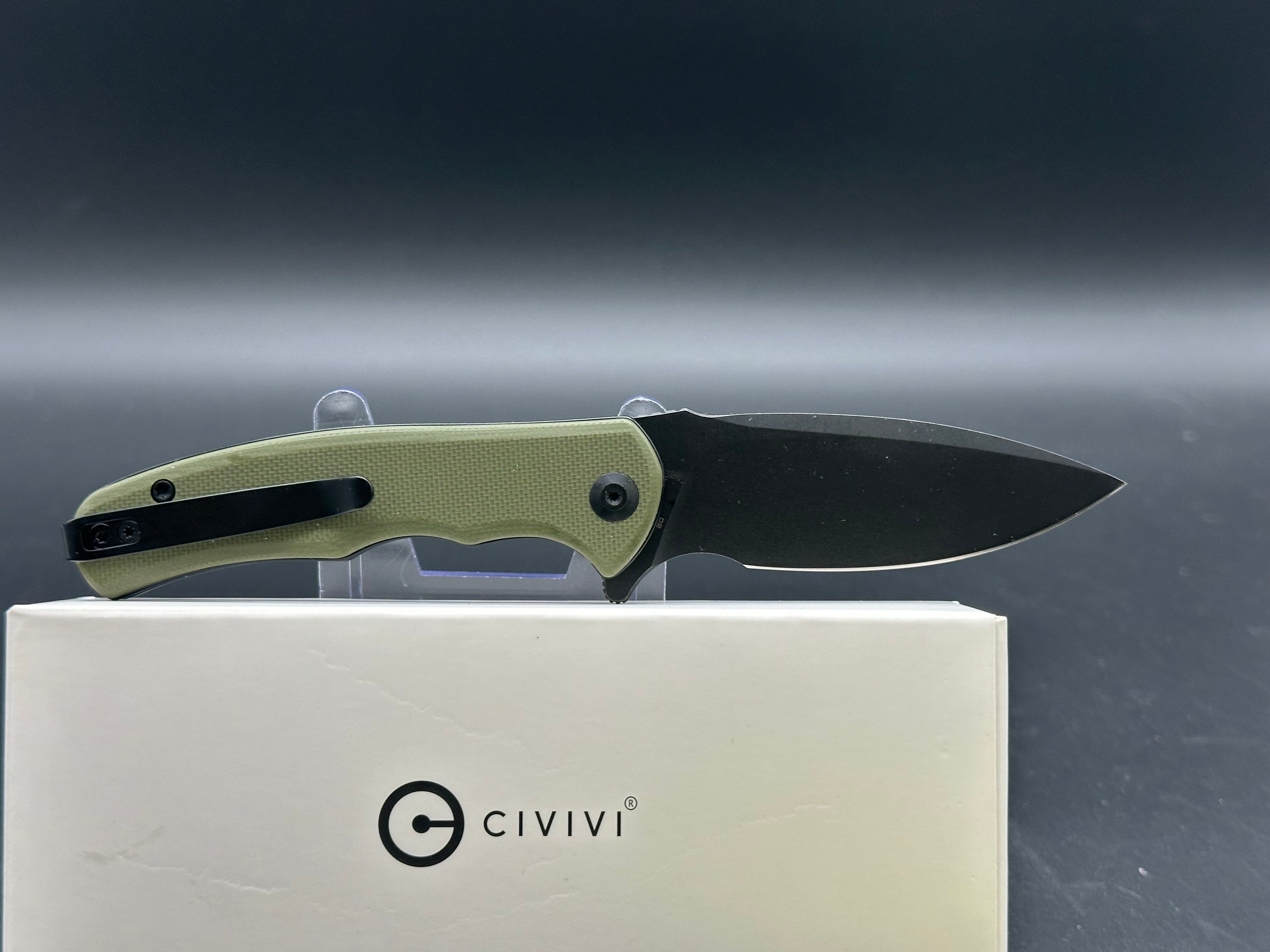 CIVIVI Mini Praxis Flipper Liner Lock Pocket Knife - OD Green G10 Handle - EDC Folding Knife for Camping, Hiking & Everyday Carry