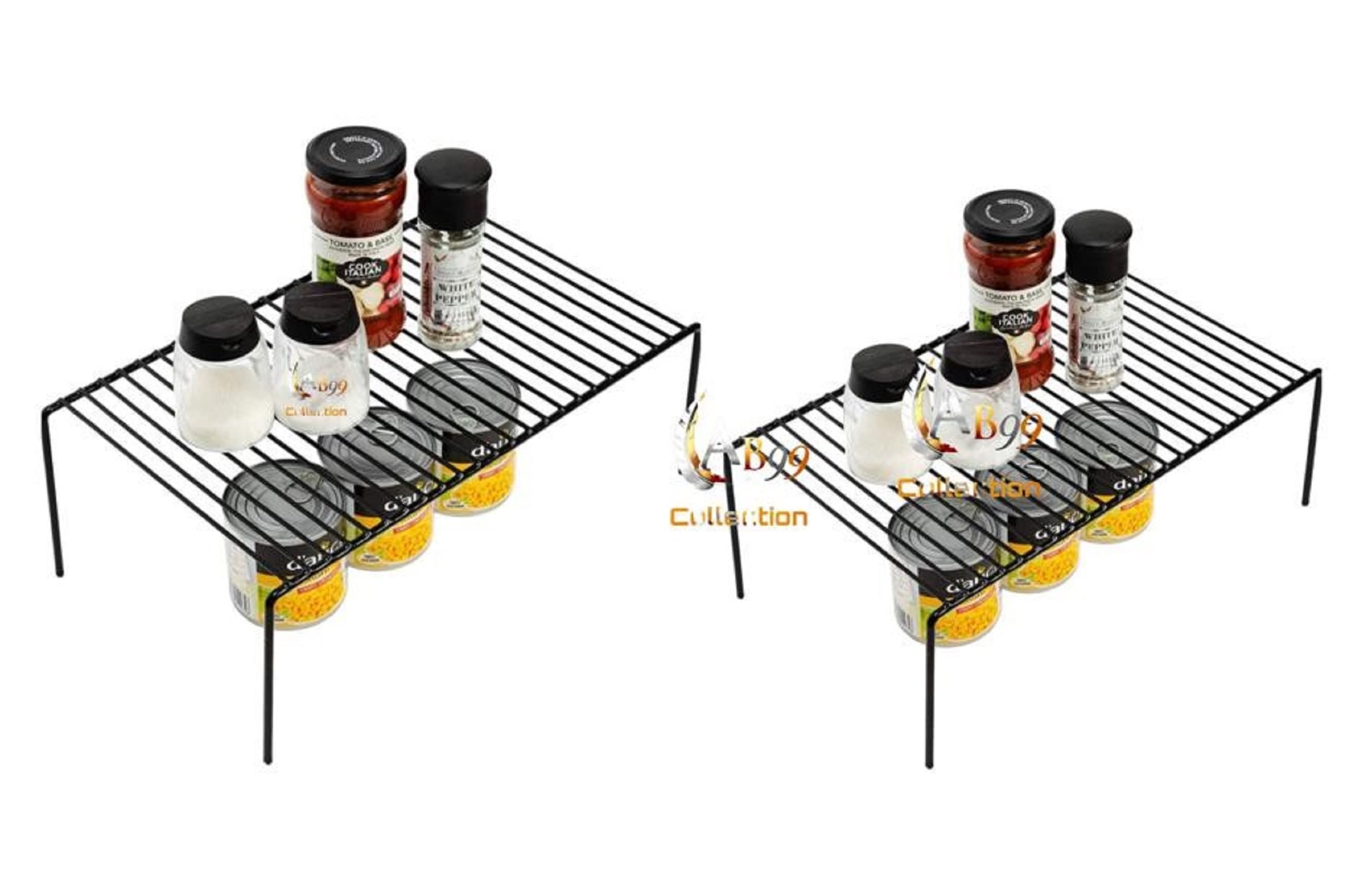 Premium Stainless Steel Expandable Dish Rack - Rust-Resistant Kitchen Organizer for Cabinets & Countertops | Space-Saving Storage Shelf | Perfect for Drying Dishes, Organizing Utensils & Maximizing Kitchen Space (2-Pack)