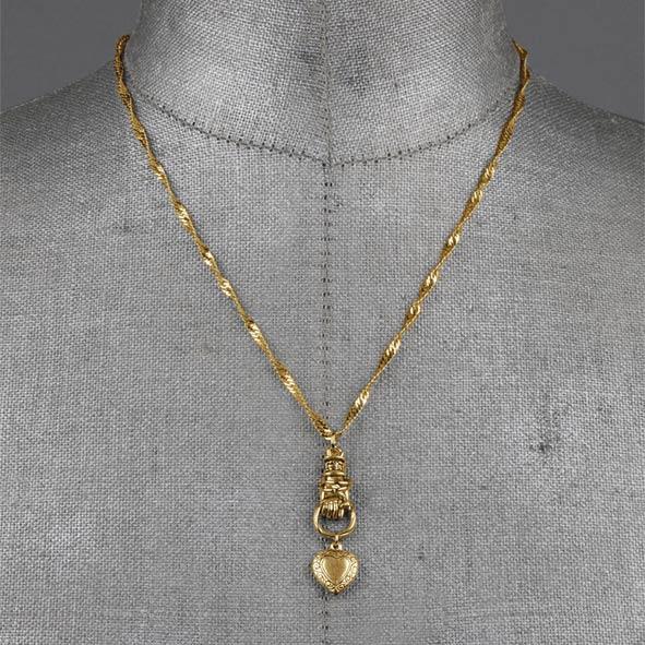 ALL OF ME Hand Grasping Heart Necklace - 14K Gold Pendant for Women, Romantic Gift for Valentine's Day, Anniversary & Couples Jewelry