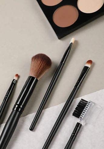 Premium 5-Piece Professional Makeup Brush Set with Beauty Blender Sponge - Synthetic Kabuki Foundation Blush Eyeshadow Brushes for Flawless Makeup Application - Perfect for Daily Use, Travel & Professional Makeup Artists