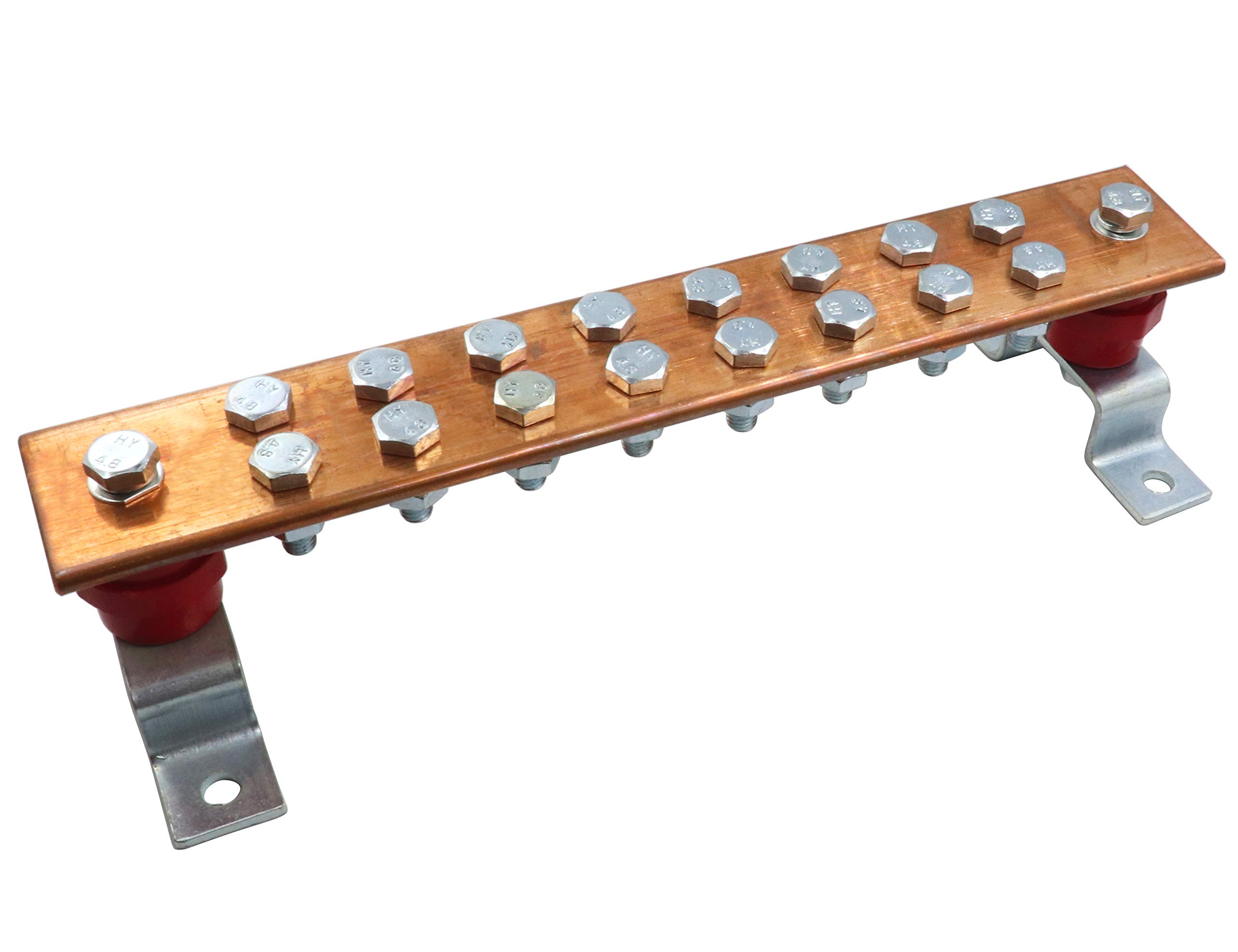 16-Terminal Copper Grounding Bus Bar Kit - 24