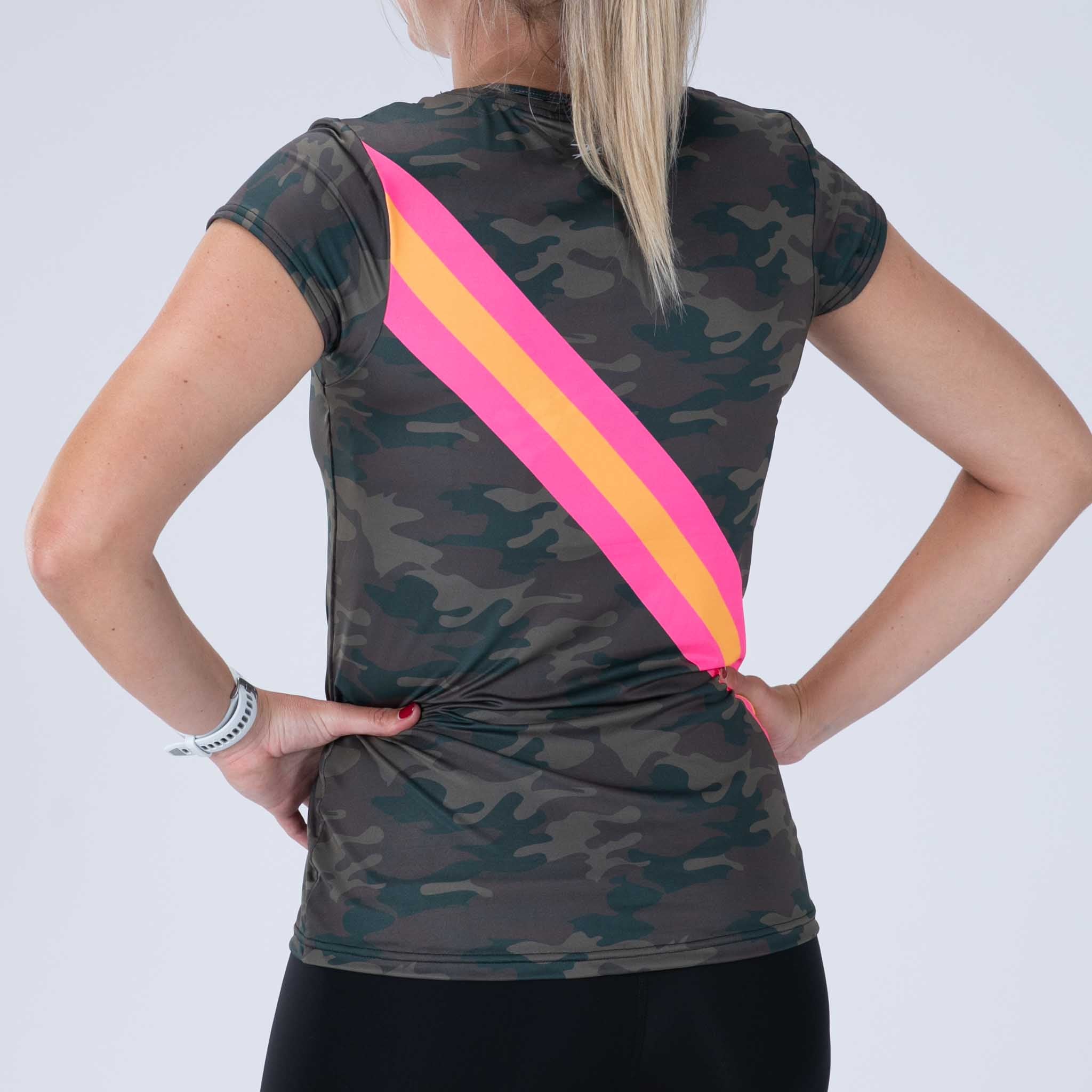 Women's Limited Edition Running Tee - Cali Camo Print | Lightweight & Breathable Workout Top for Jogging, Gym & Outdoor Activities