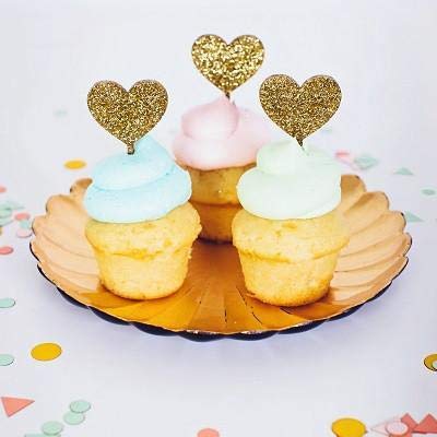 Flairs New York Party Decorations - Pink Mini Hearts Cupcake Toppers (10-Pack) | Perfect for Birthday, Wedding & Baby Shower Celebrations
