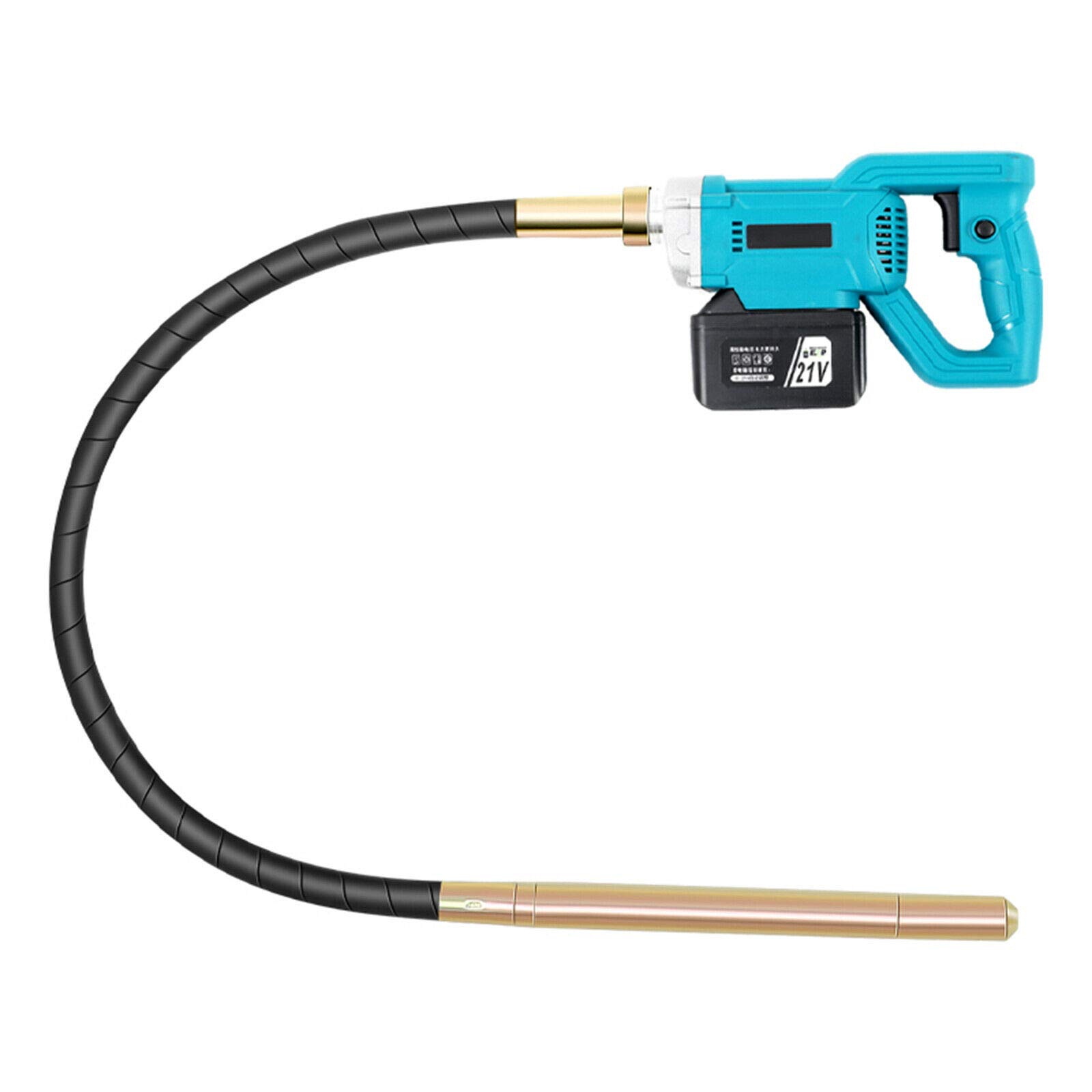 Cordless Concrete Vibrator Tool - 5000r/min Handheld Cement Finisher with 2 Batteries for Bubble Removal & Smooth Finishing | Perfect for Driveways, Foundations & DIY Projects (110V Power Tools)