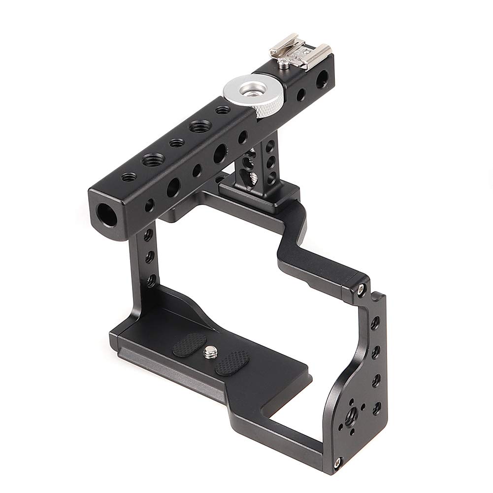 Aluminum Alloy DSLR Camera Cage Stabilizer with Cold Shoe & Top Handle Grip - Compatible with Sony A6600, A6400 | Perfect for Vlogging, Film Making & Professional Photography