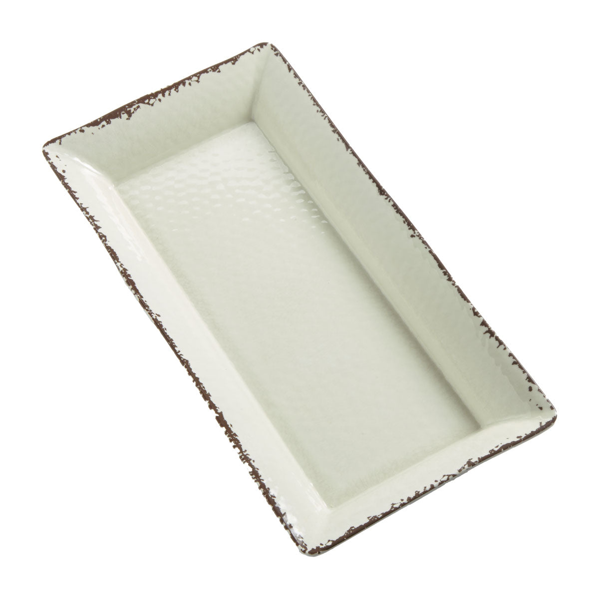 Antique White Rectangular Melamine Serving Platter 18