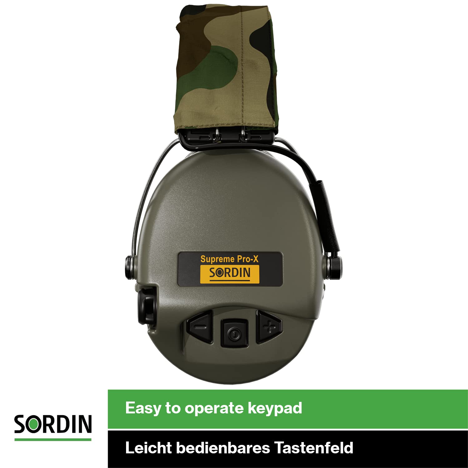 Sordin Supreme Pro-X Electronic Ear Muffs for Hunting & Shooting - Active Noise Cancelling Hearing Protection with Camo Headband & Gel Cushions - Perfect for Range Shooting, Hunting, and Outdoor Sports
