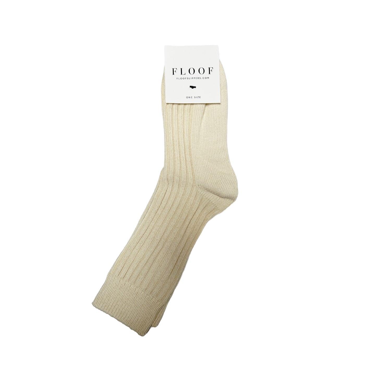 FLOOF Ribbed Tube Socks for Women - Soft Beige Crew Socks, Comfortable Casual & Athletic Wear for Running, Yoga, and Daily Outfits