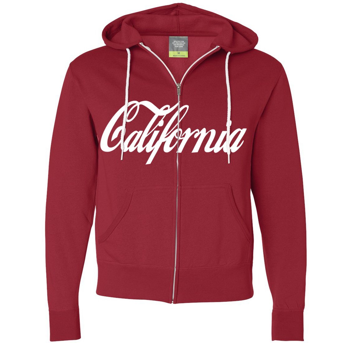 Dolphin Shirt Co California Cola Zip-Up Hoodie for Men & Women - Vintage Style Pullover Sweatshirt with Front Pocket - Perfect for Casual Wear, Street Fashion & College Outfits